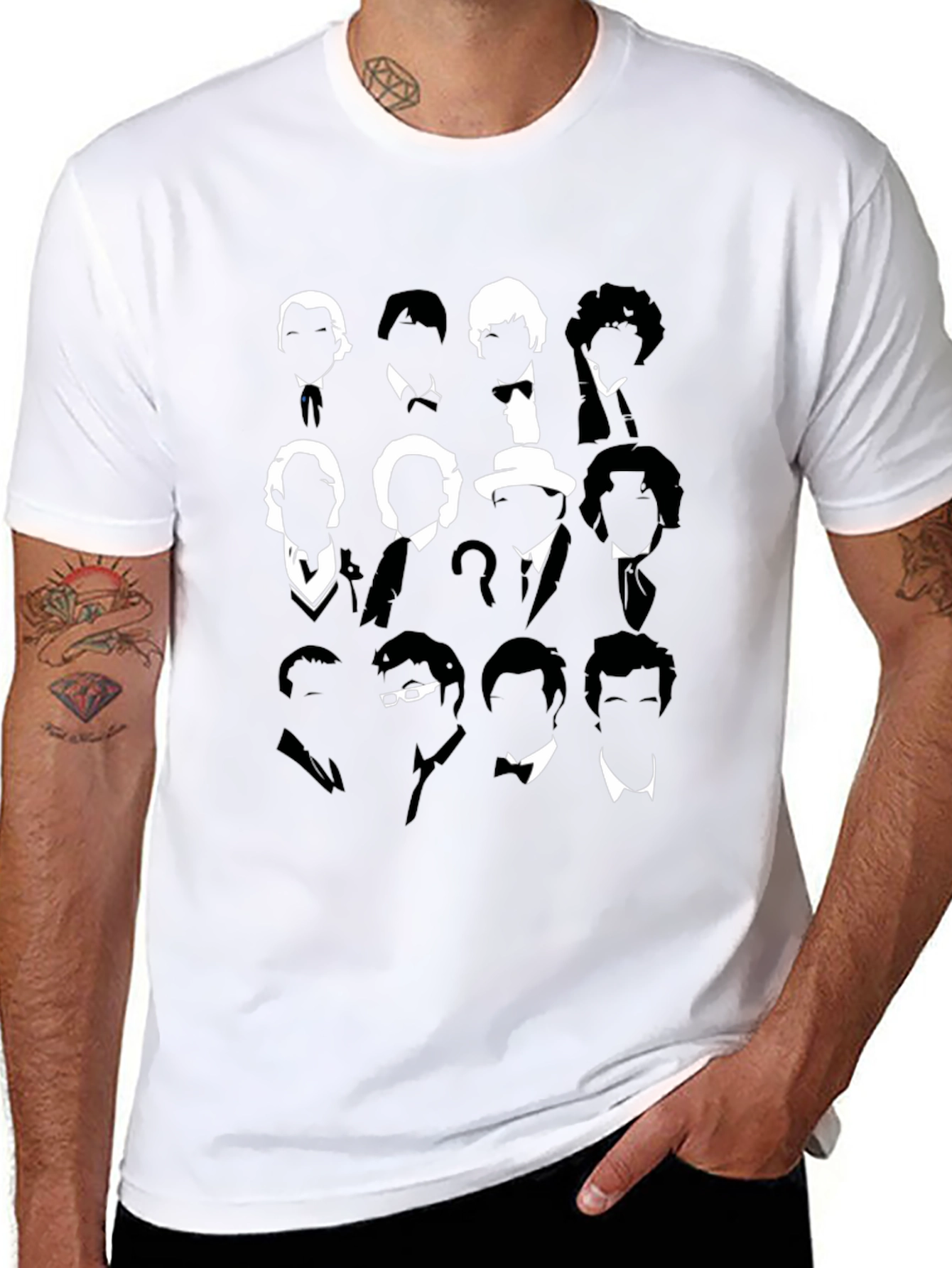 Doctor Who Silhouette T-Shirt - Iconic Doctors