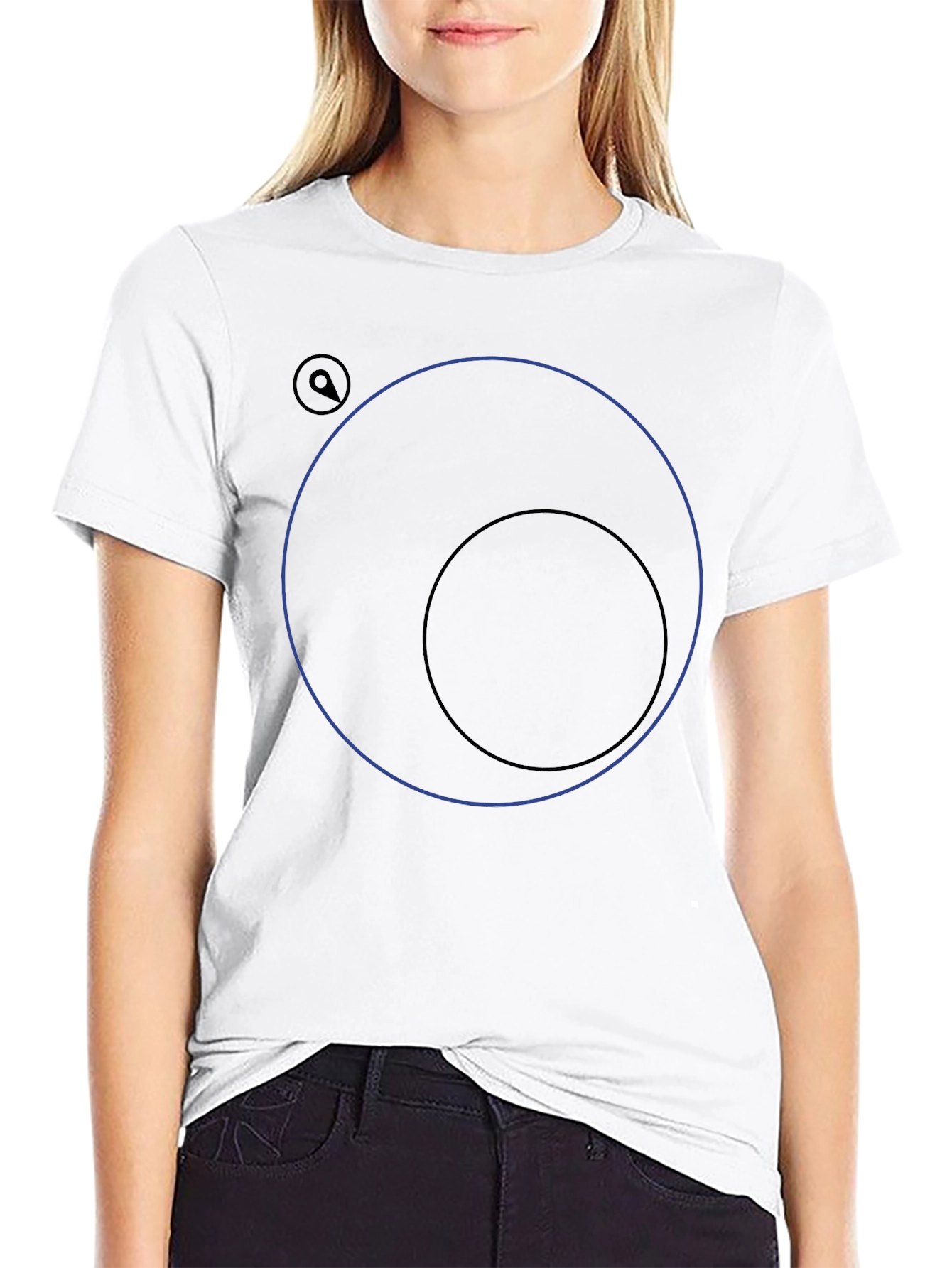 Black Graphic Tee with Circle Design
