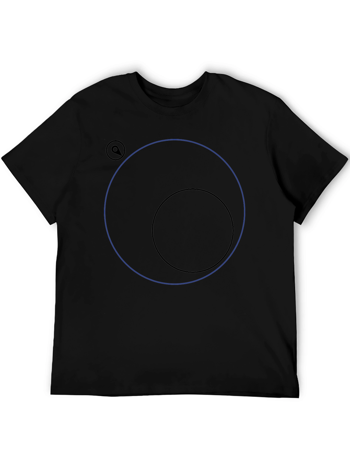 Black Graphic Tee with Circle Design