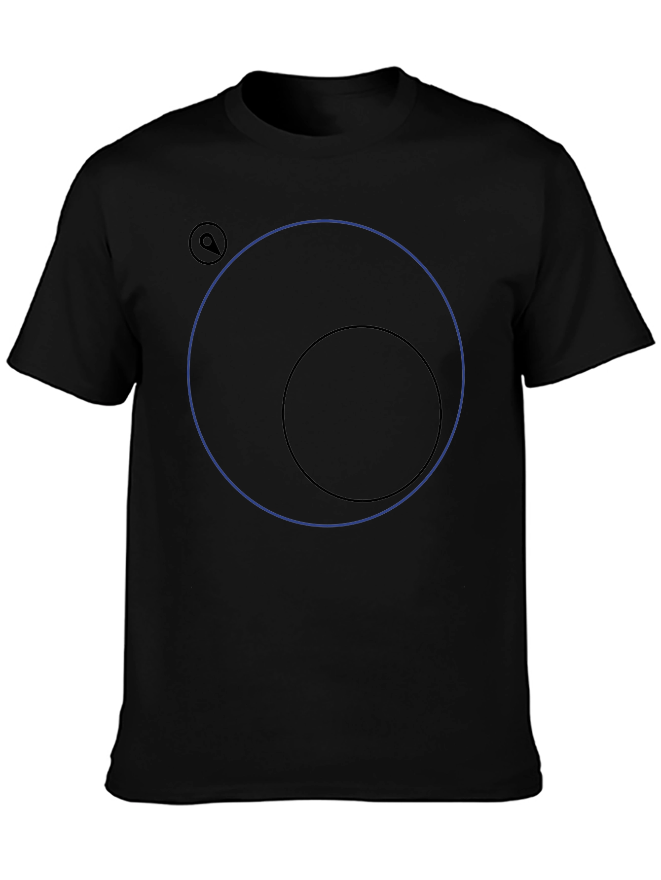 Black Graphic Tee with Circle Design