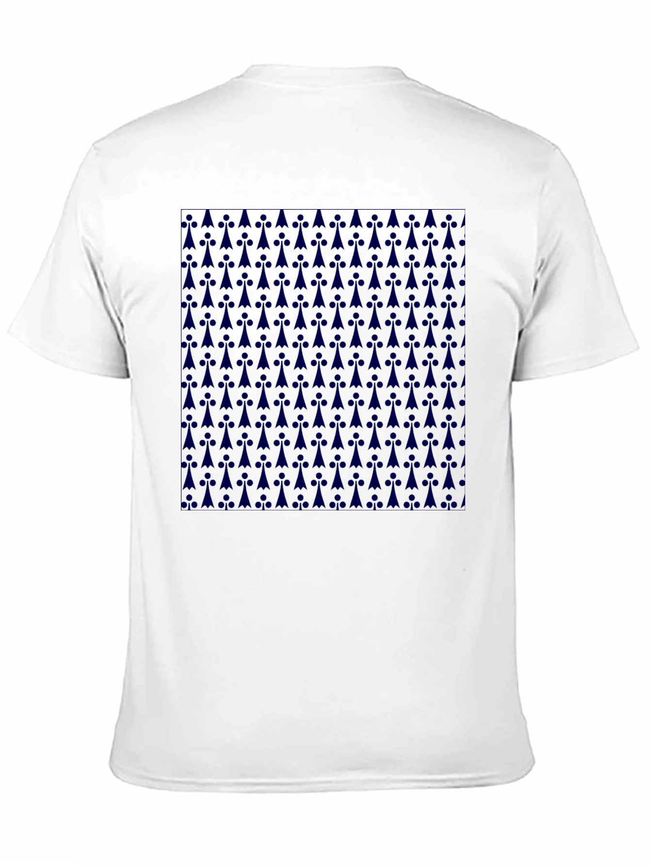 Mens Black T-Shirt with Ermine Pattern
