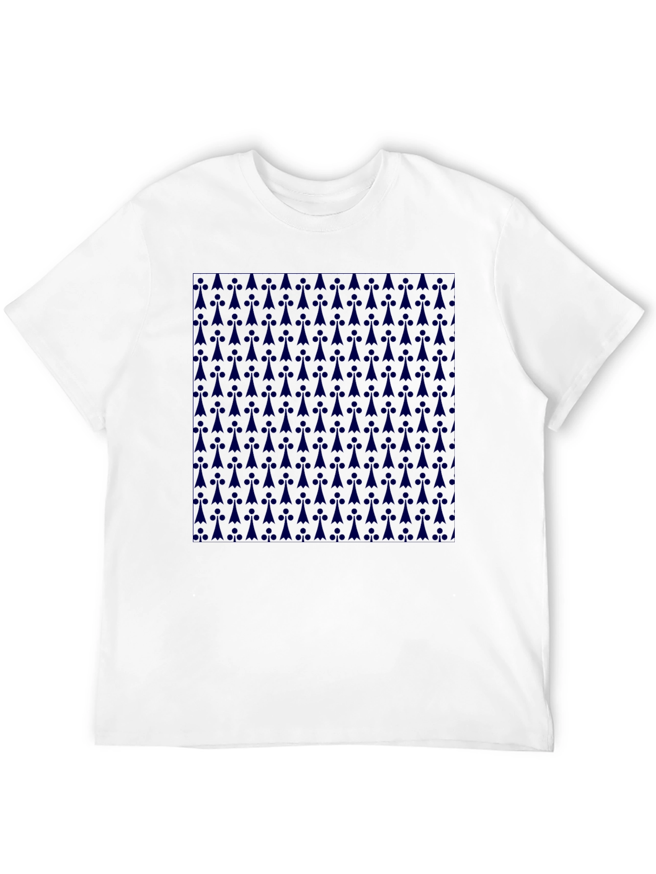 Mens Black T-Shirt with Ermine Pattern