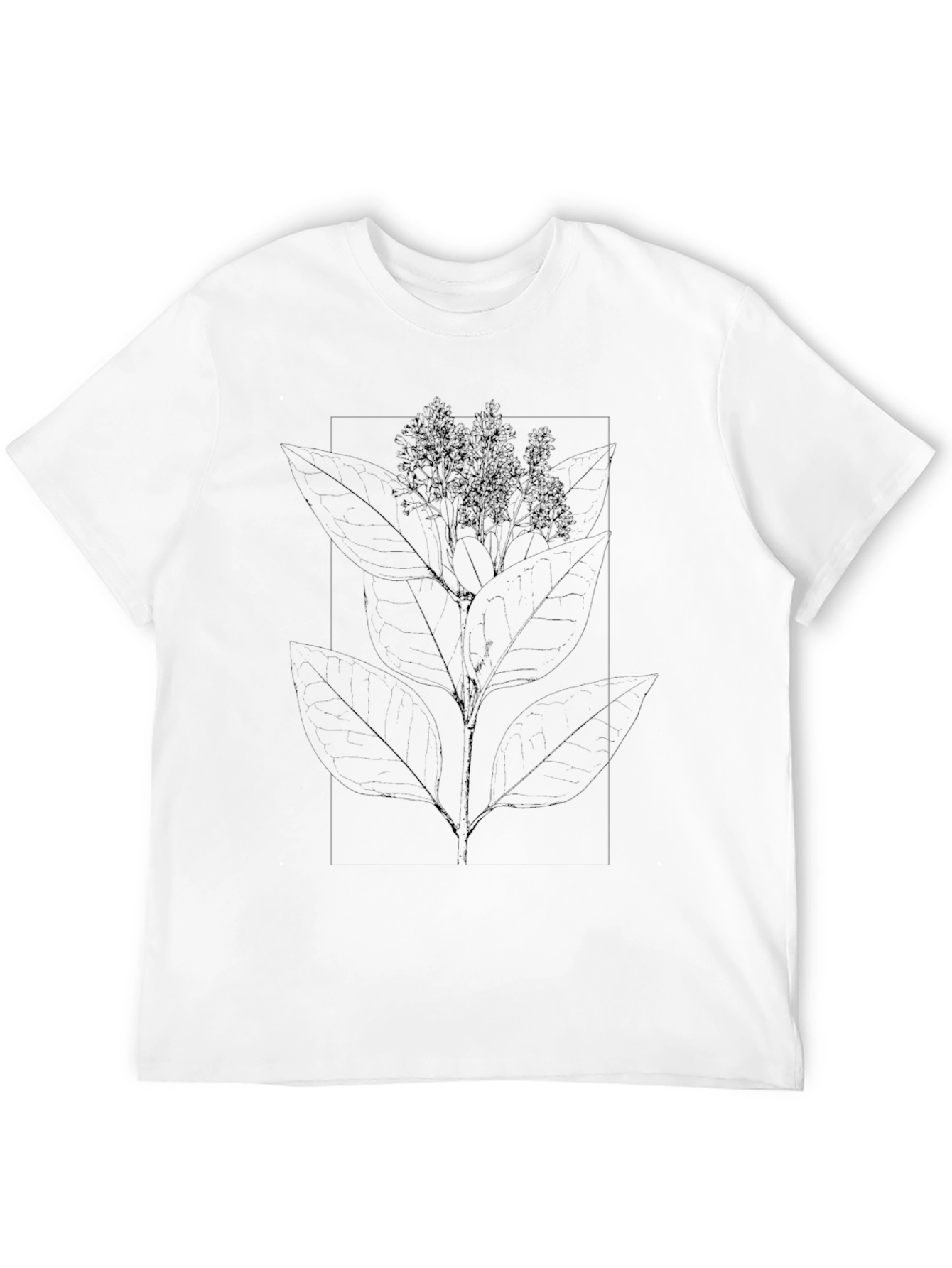 Abstract Botanical Graphic Tee - Black