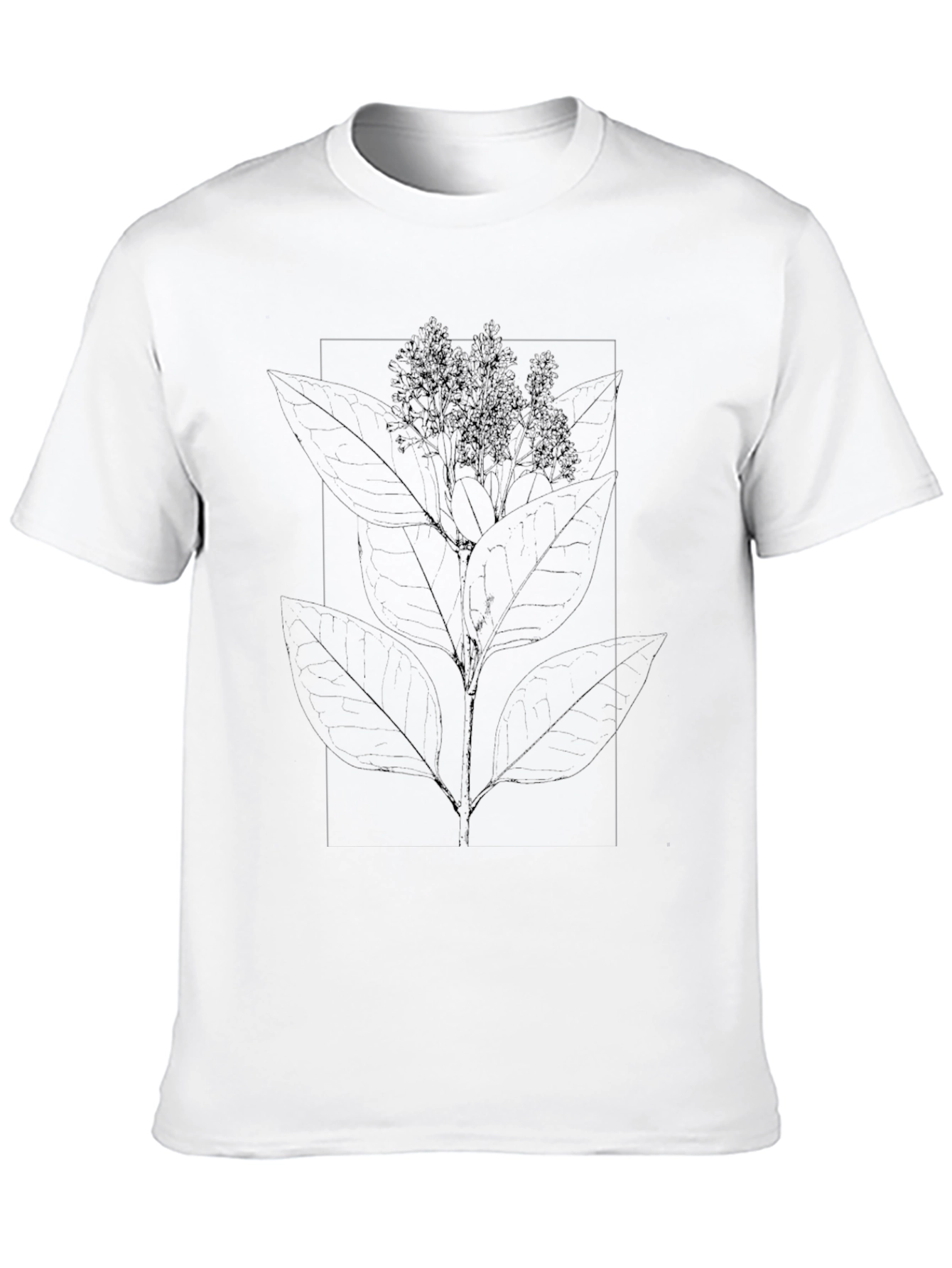Abstract Botanical Graphic Tee - Black