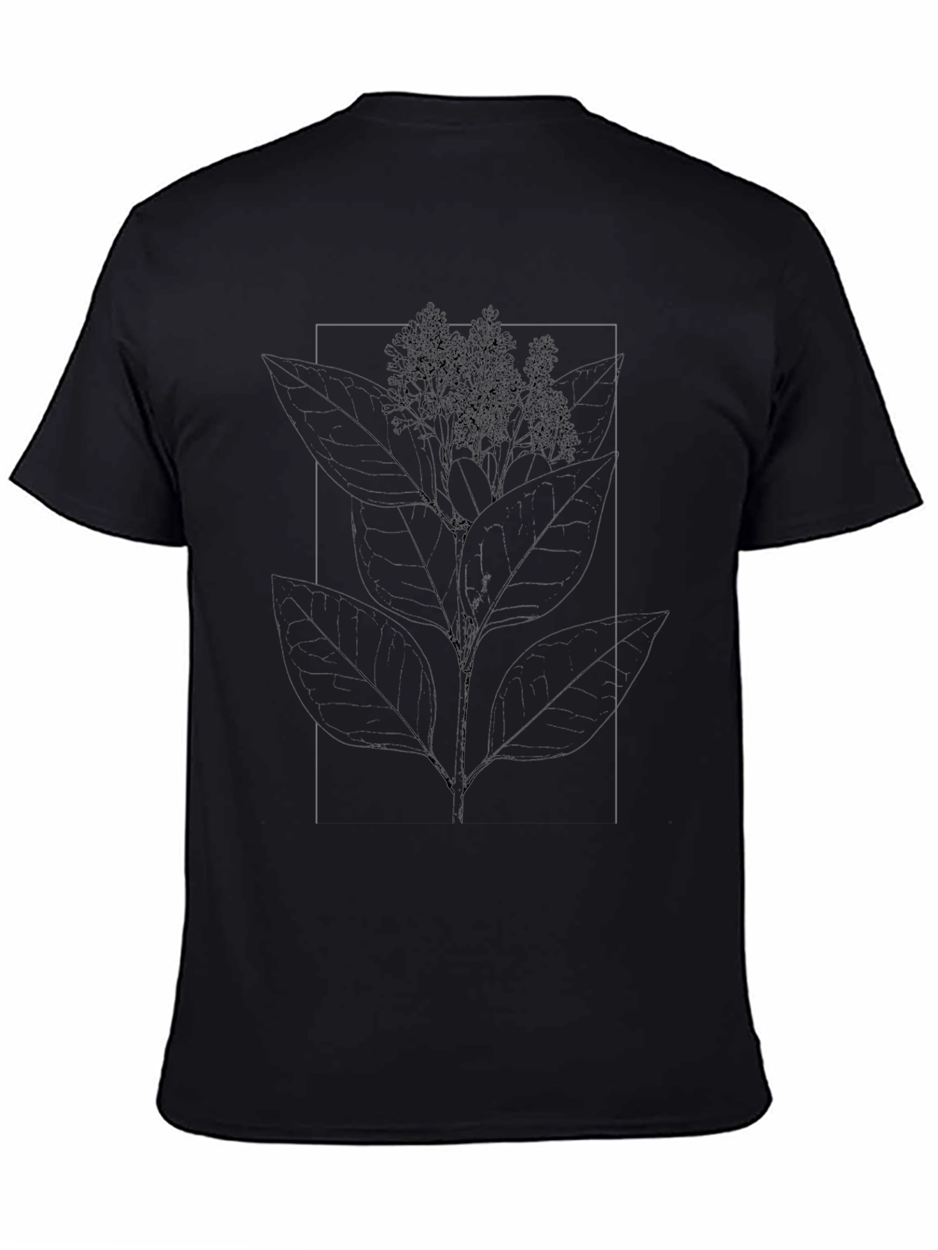 Abstract Botanical Graphic Tee - Black