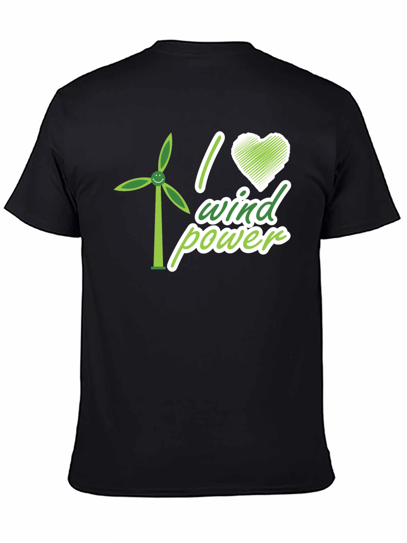 I Love Wind Power Graphic T-Shirt - Eco-Friendly Design