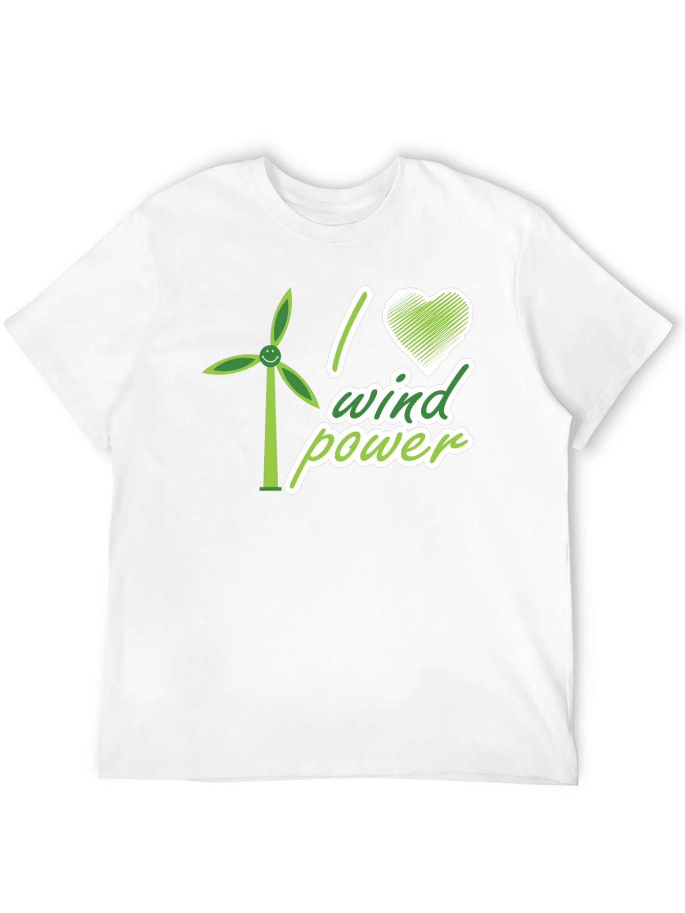 I Love Wind Power Graphic T-Shirt - Eco-Friendly Design