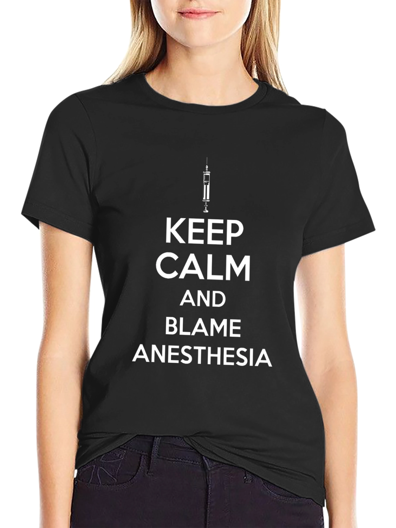 Keep Calm Anesthesia Black Graphic Tee