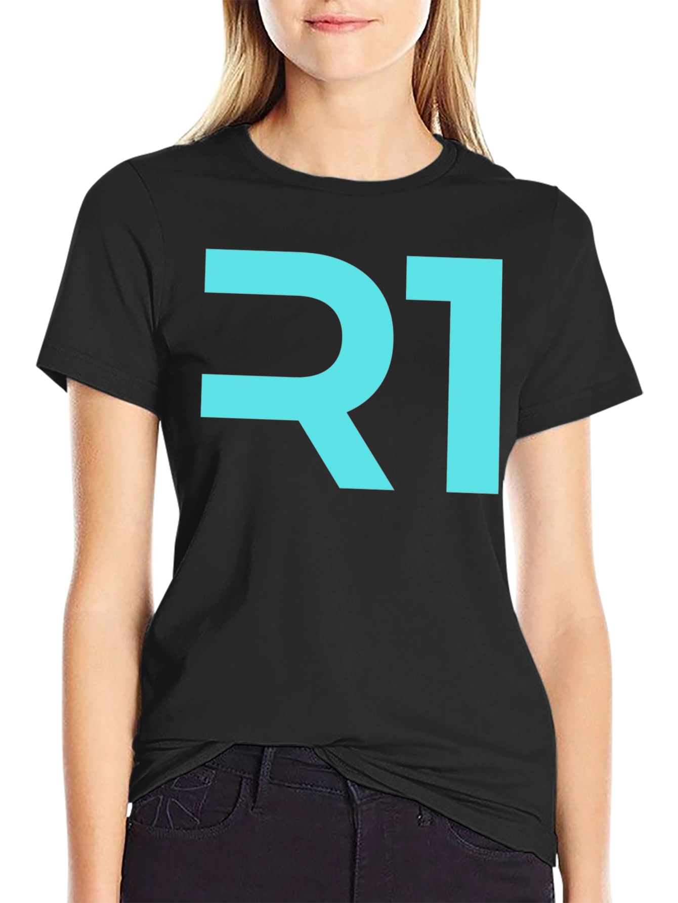 R1 Graphic Tee - Stylish Black Cotton T-Shirt