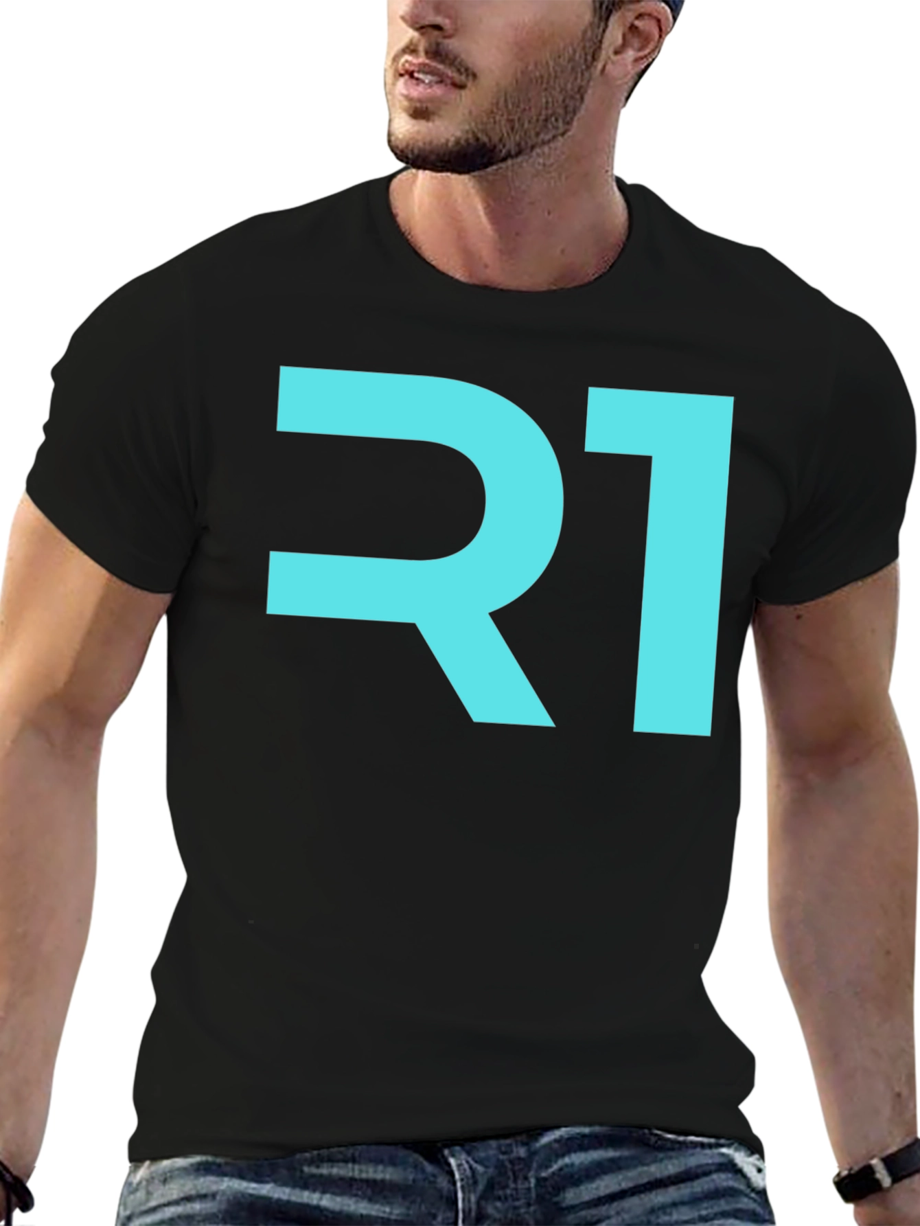 R1 Graphic Tee - Stylish Black Cotton T-Shirt