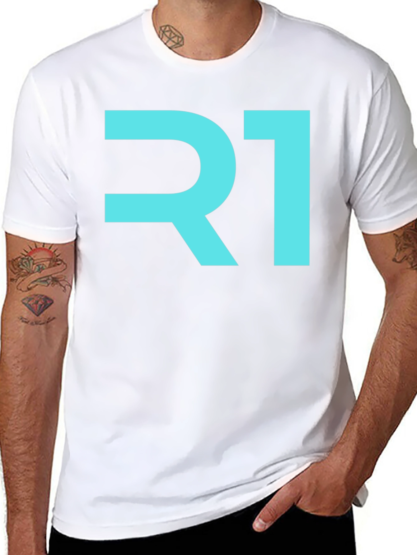 R1 Graphic Tee - Stylish Black Cotton T-Shirt