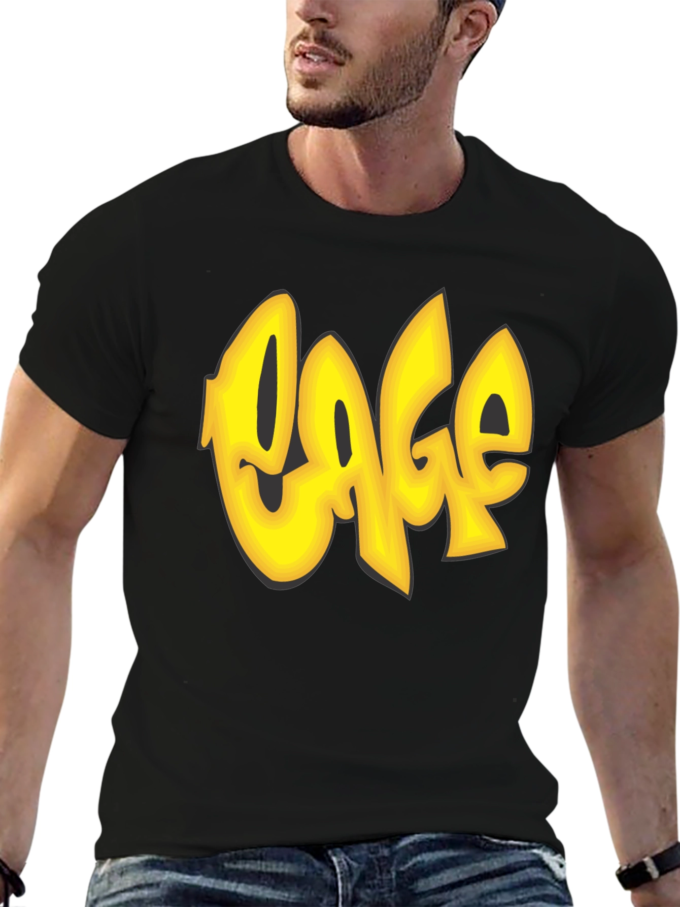Cage Graffiti Style T-Shirt - Black