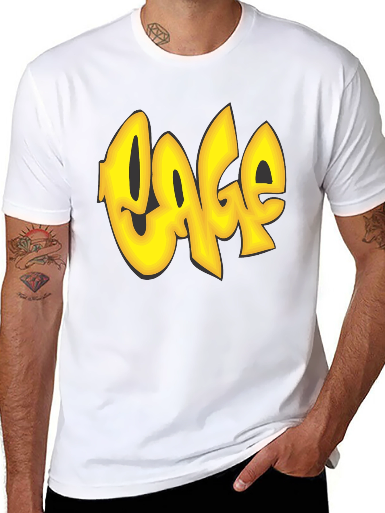 Cage Graffiti Style T-Shirt - Black