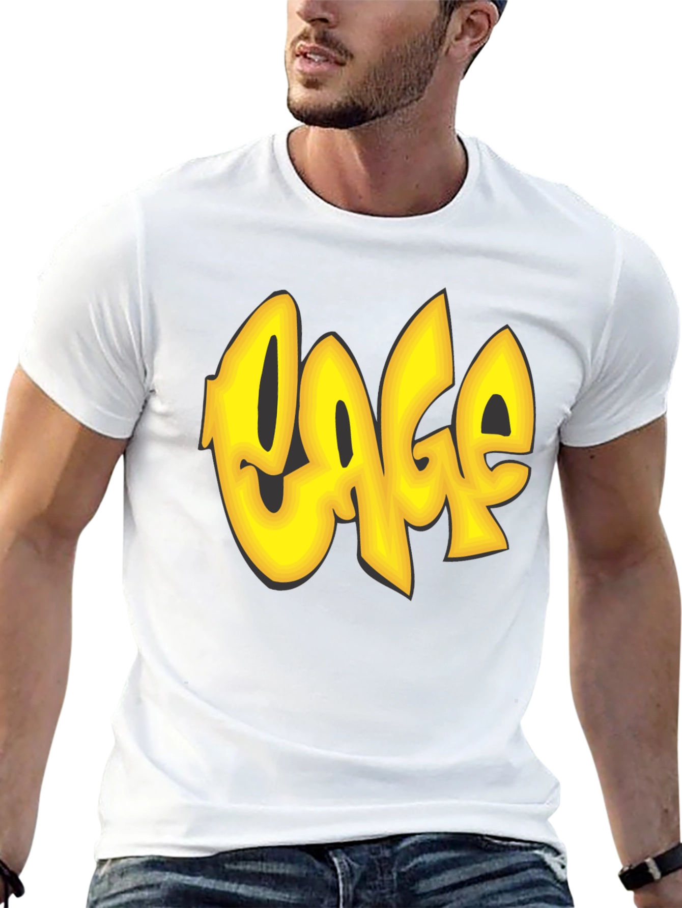 Cage Graffiti Style T-Shirt - Black