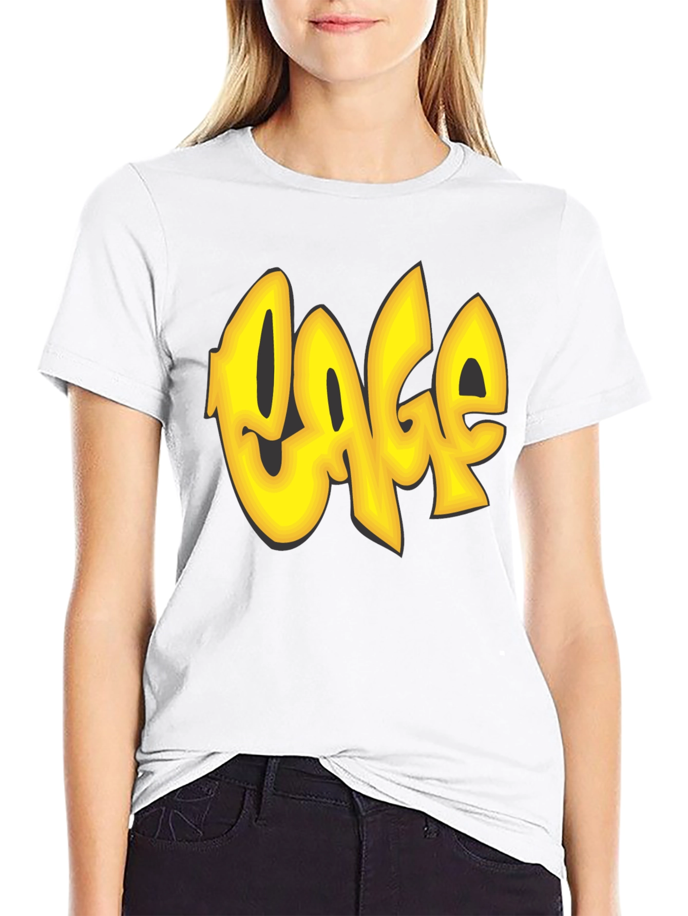Cage Graffiti Style T-Shirt - Black
