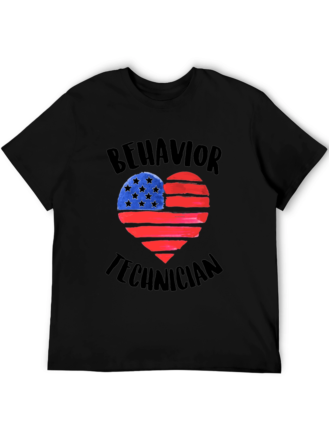 Behavior Technician American Flag Heart T-Shirt