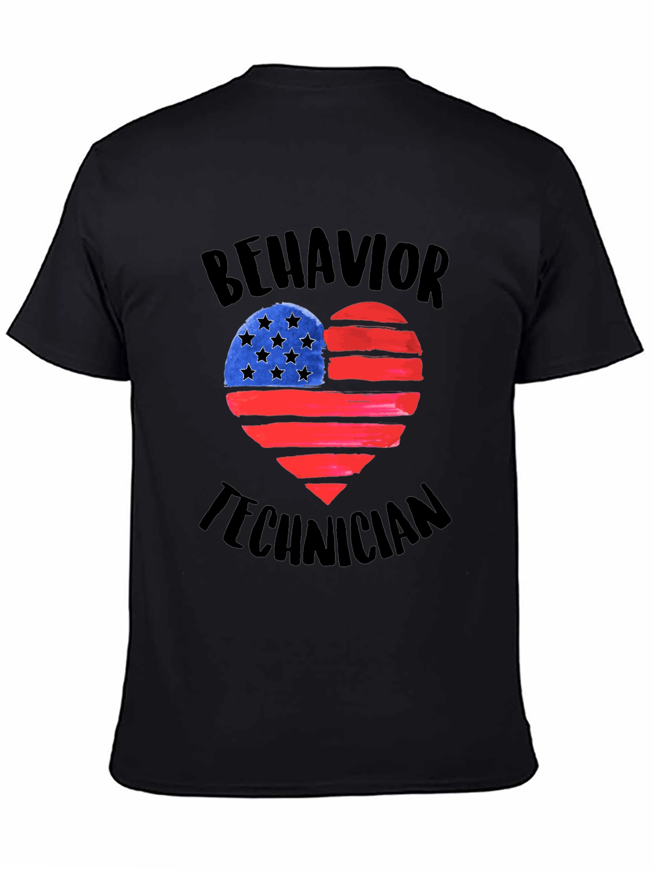 Behavior Technician American Flag Heart T-Shirt