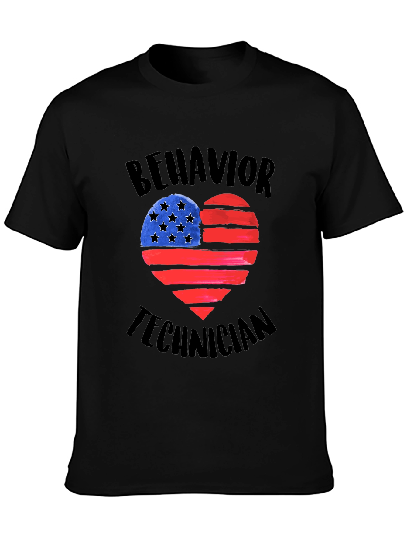 Behavior Technician American Flag Heart T-Shirt