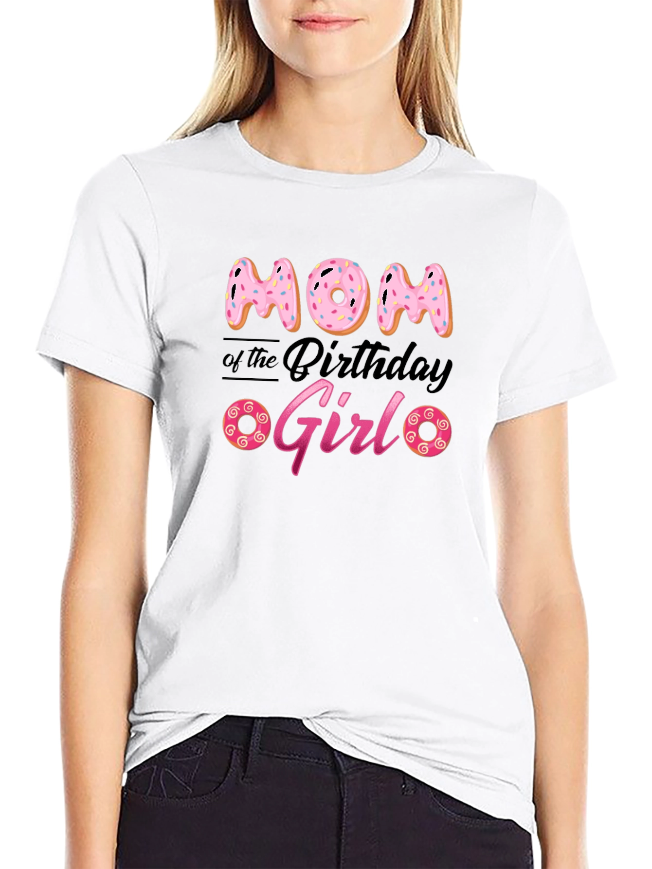 Mom of the Birthday Girl Donut T-Shirt