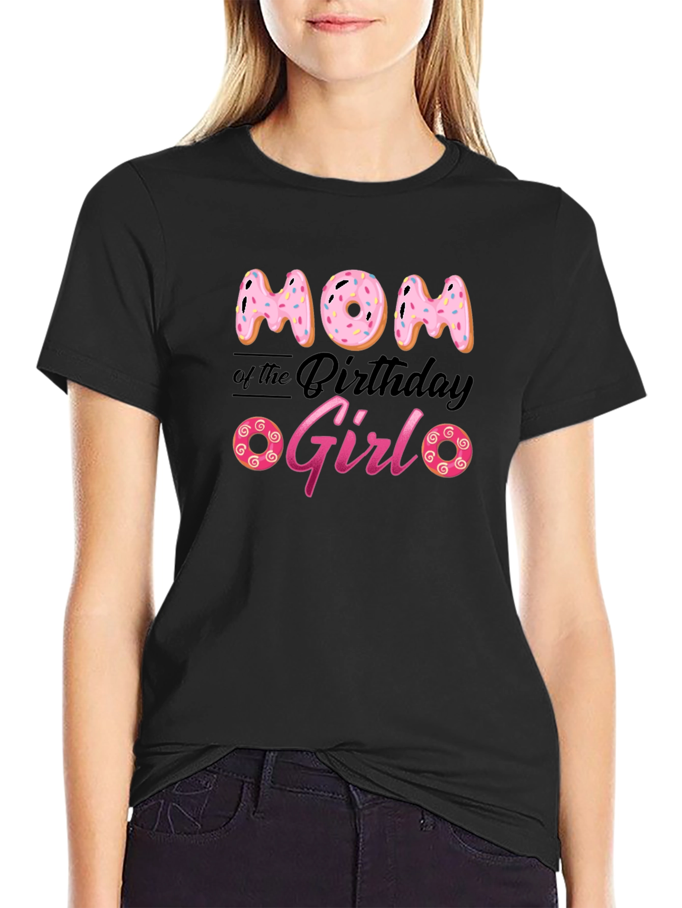 Mom of the Birthday Girl Donut T-Shirt