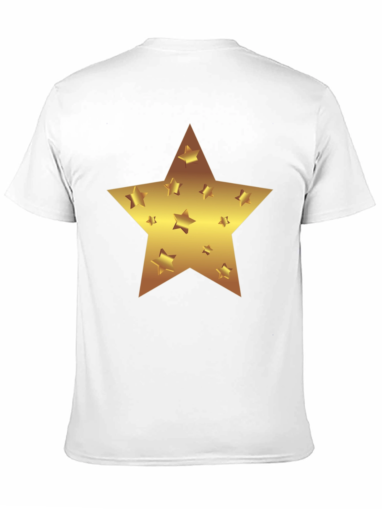 Gold Star Graphic Print Black T-Shirt