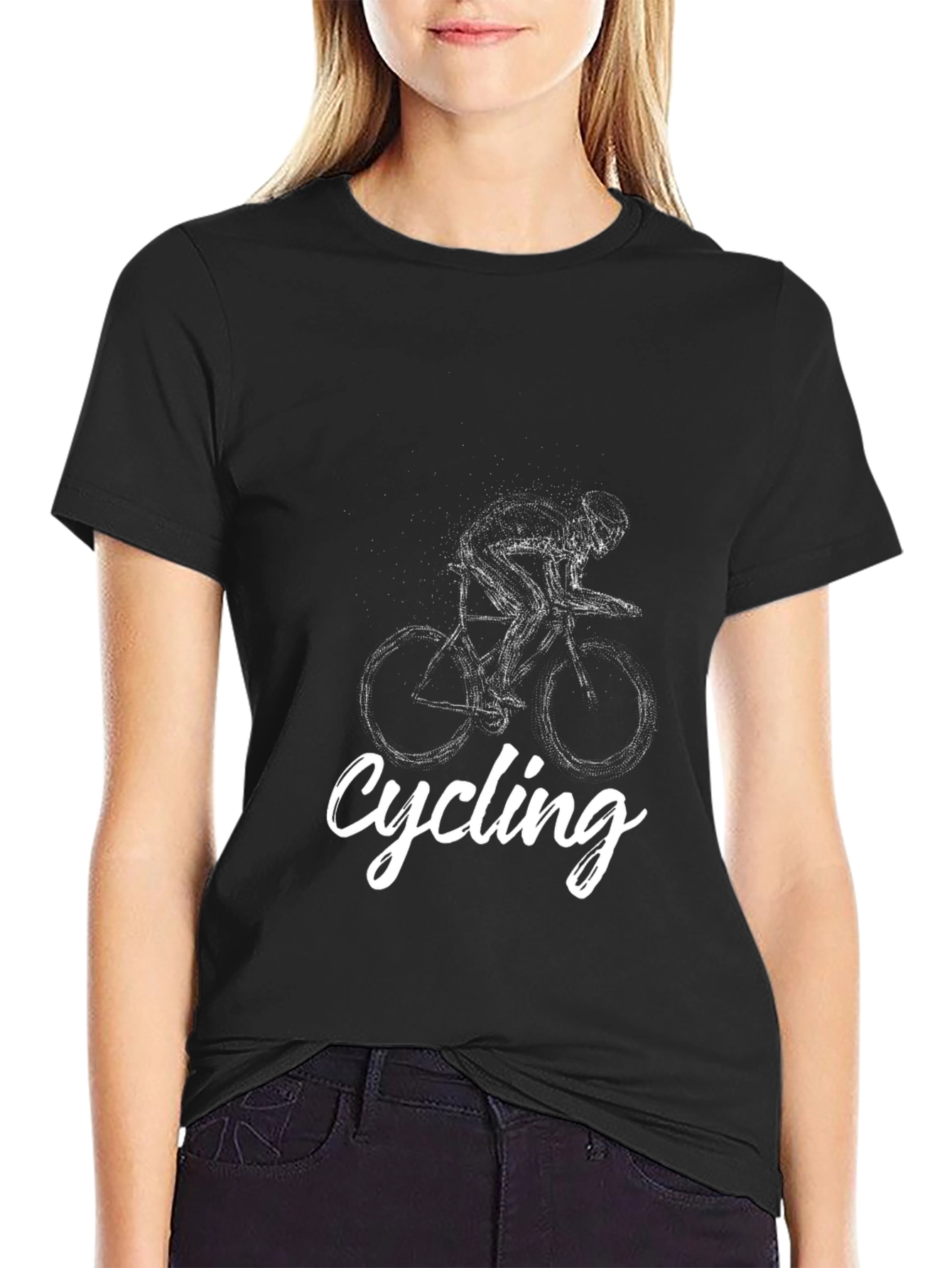 Mens Cycling Graphic Tee - Black