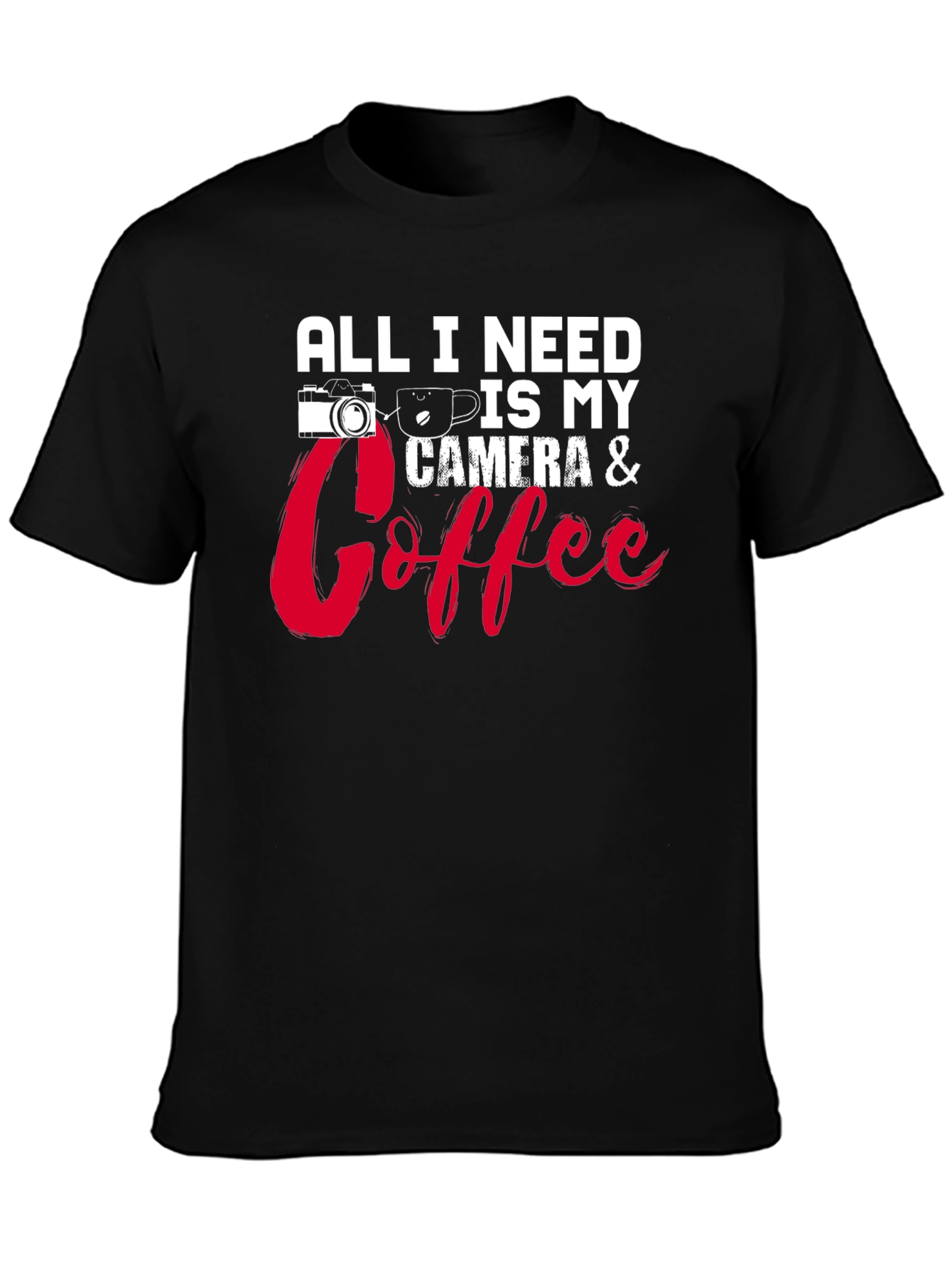Camera & Coffee T-Shirt - Photographers Essential