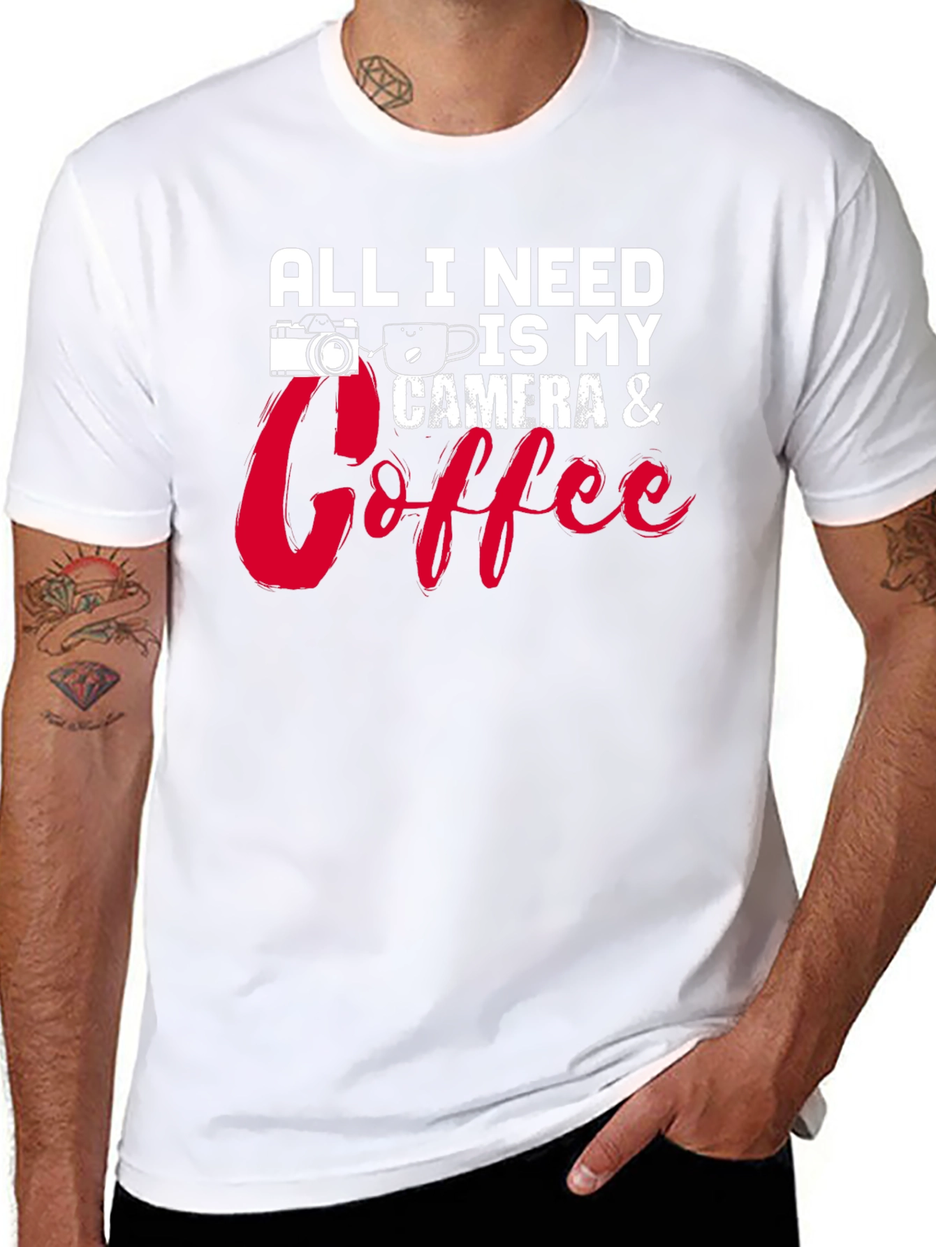 Camera & Coffee T-Shirt - Photographers Essential
