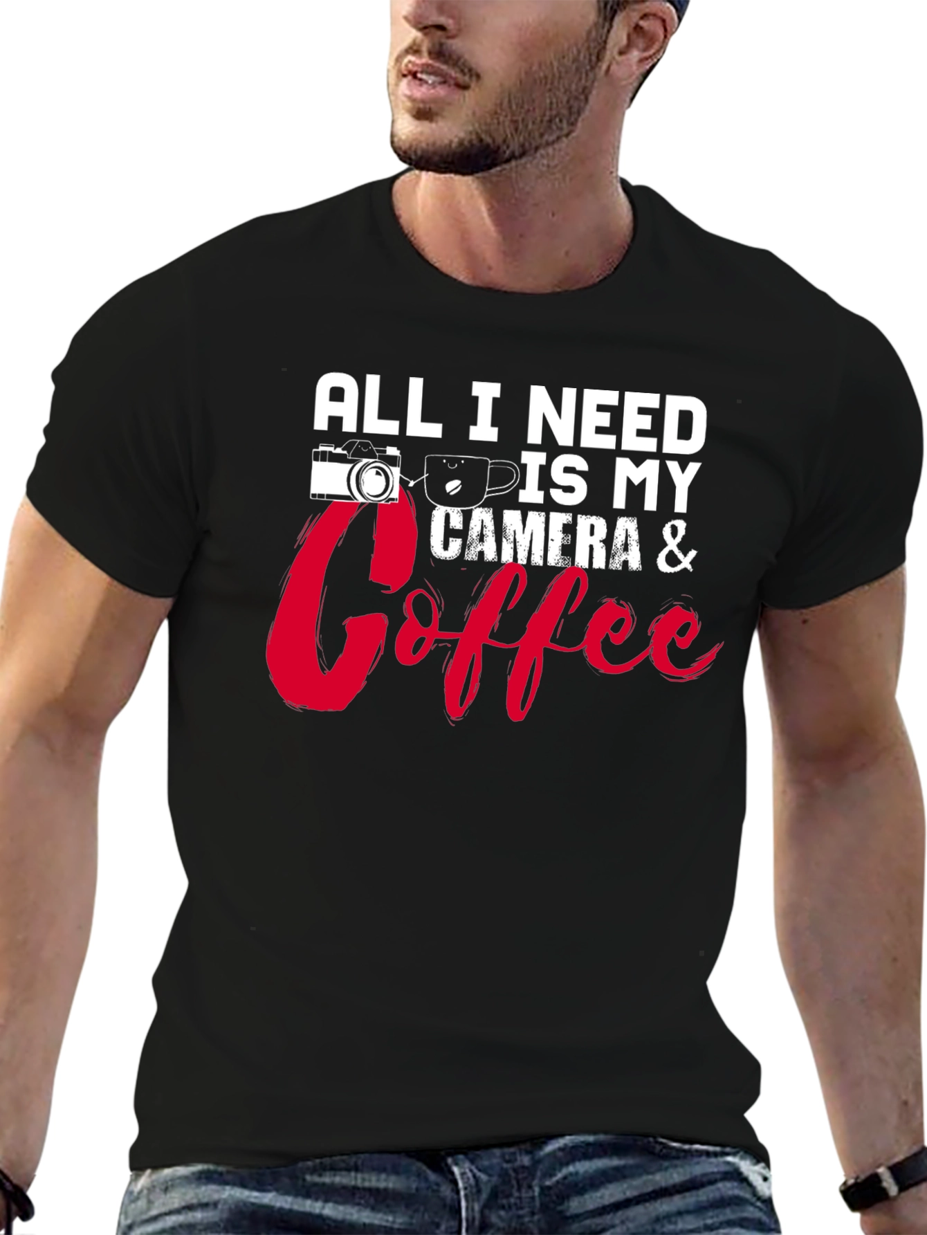 Camera & Coffee T-Shirt - Photographers Essential