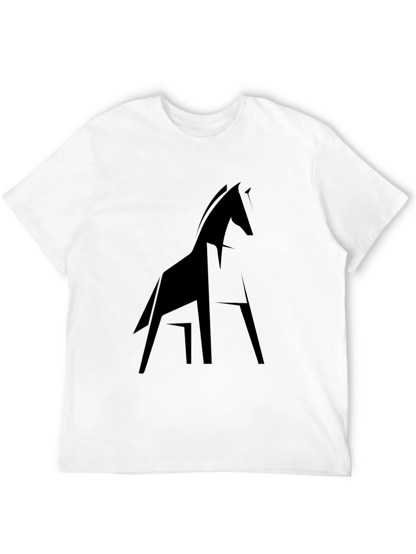 Geometric Horse Tee - Modern Black T-Shirt