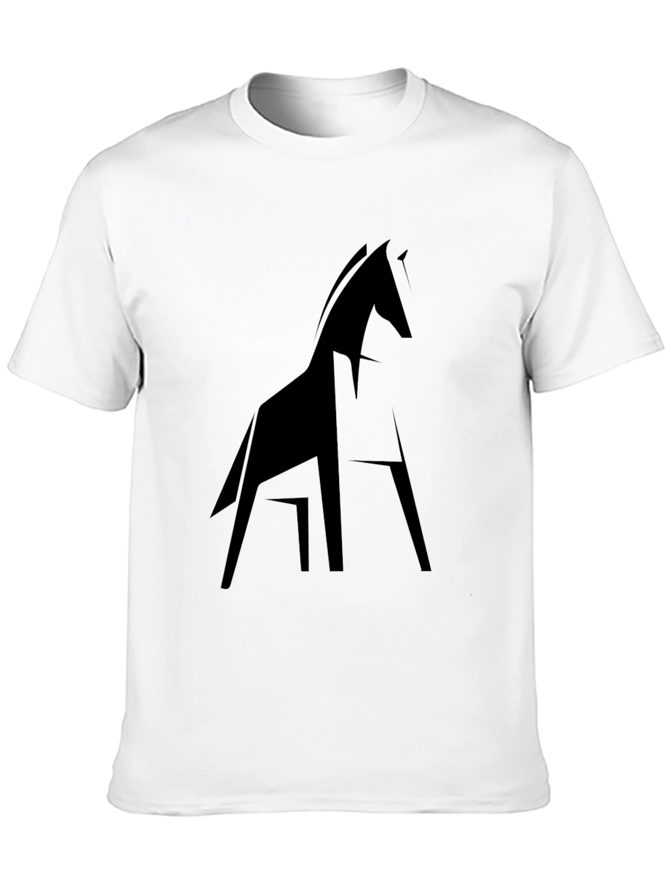Geometric Horse Tee - Modern Black T-Shirt