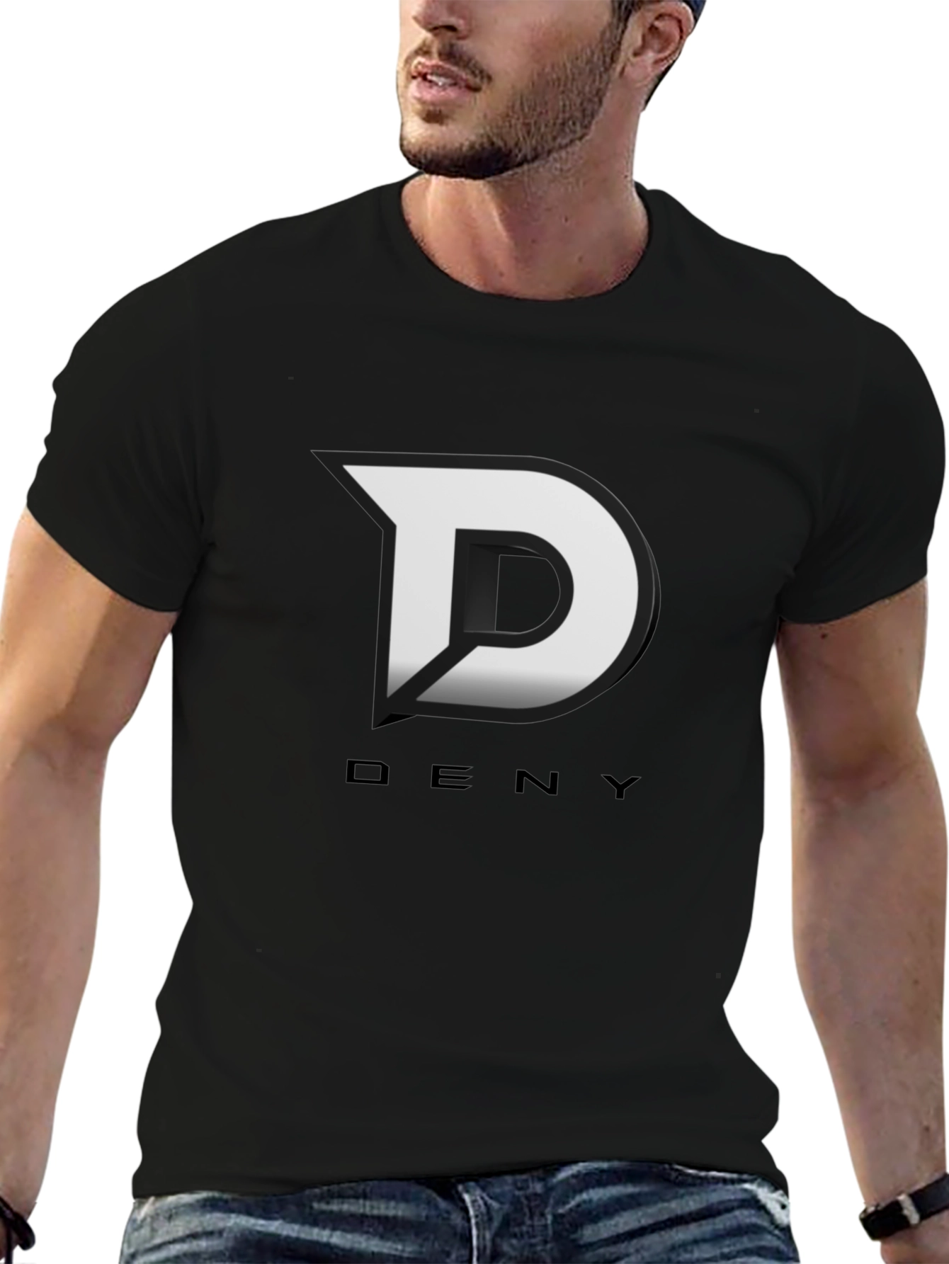 Deny Logo Graphic T-Shirt - Black