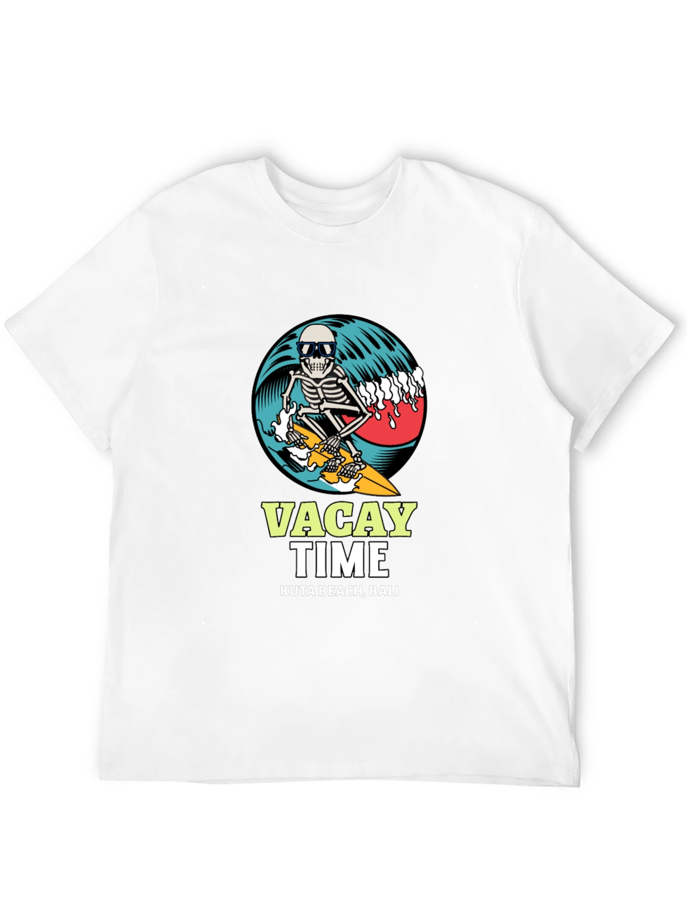 Vacay Time Skeleton Surfer T-Shirt