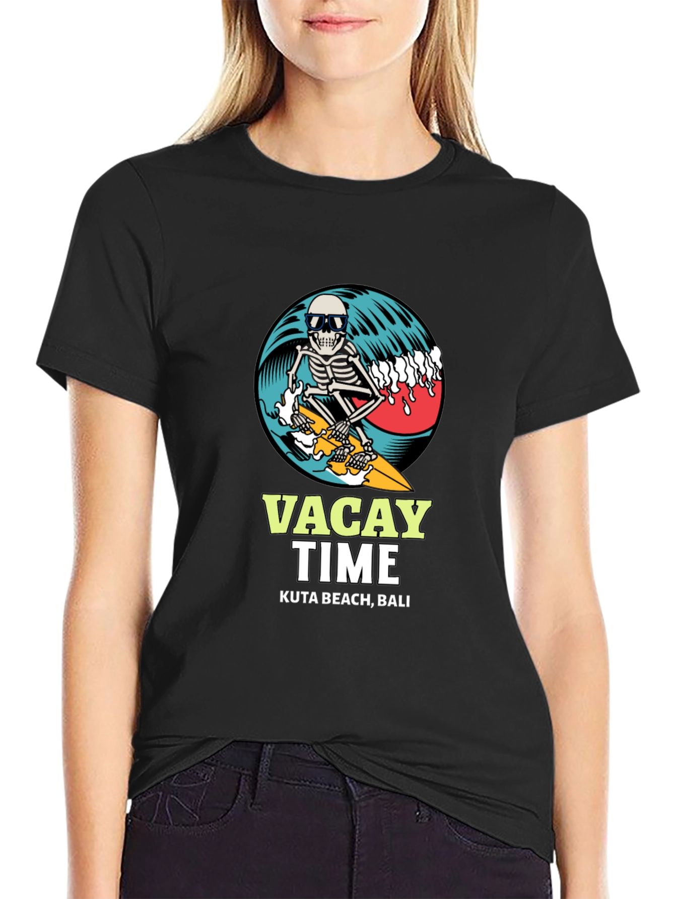 Vacay Time Skeleton Surfer T-Shirt