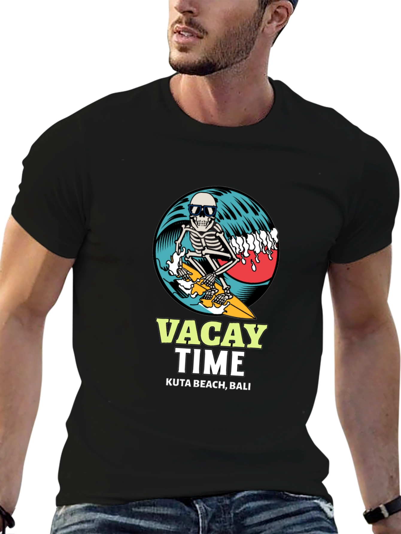 Vacay Time Skeleton Surfer T-Shirt