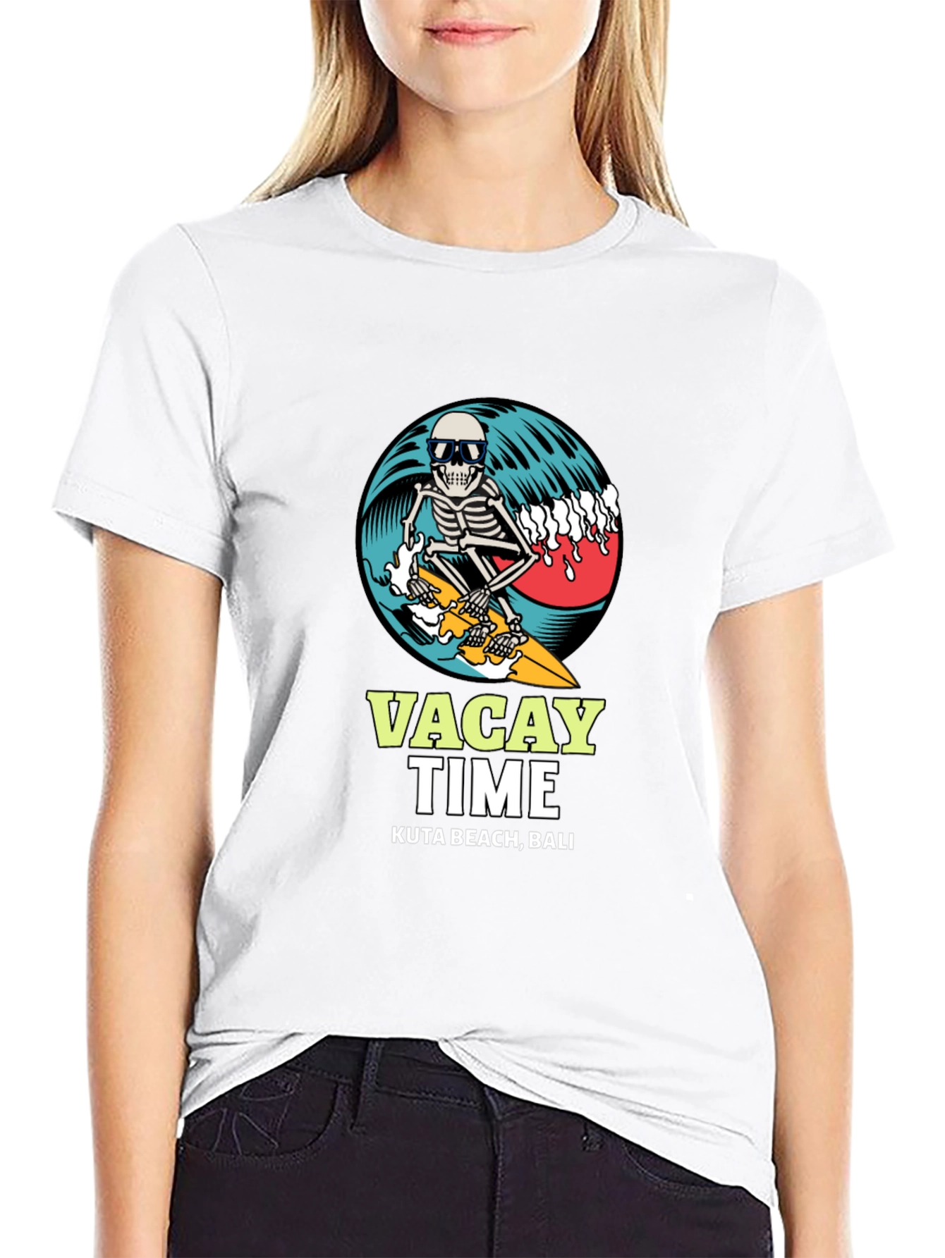 Vacay Time Skeleton Surfer T-Shirt