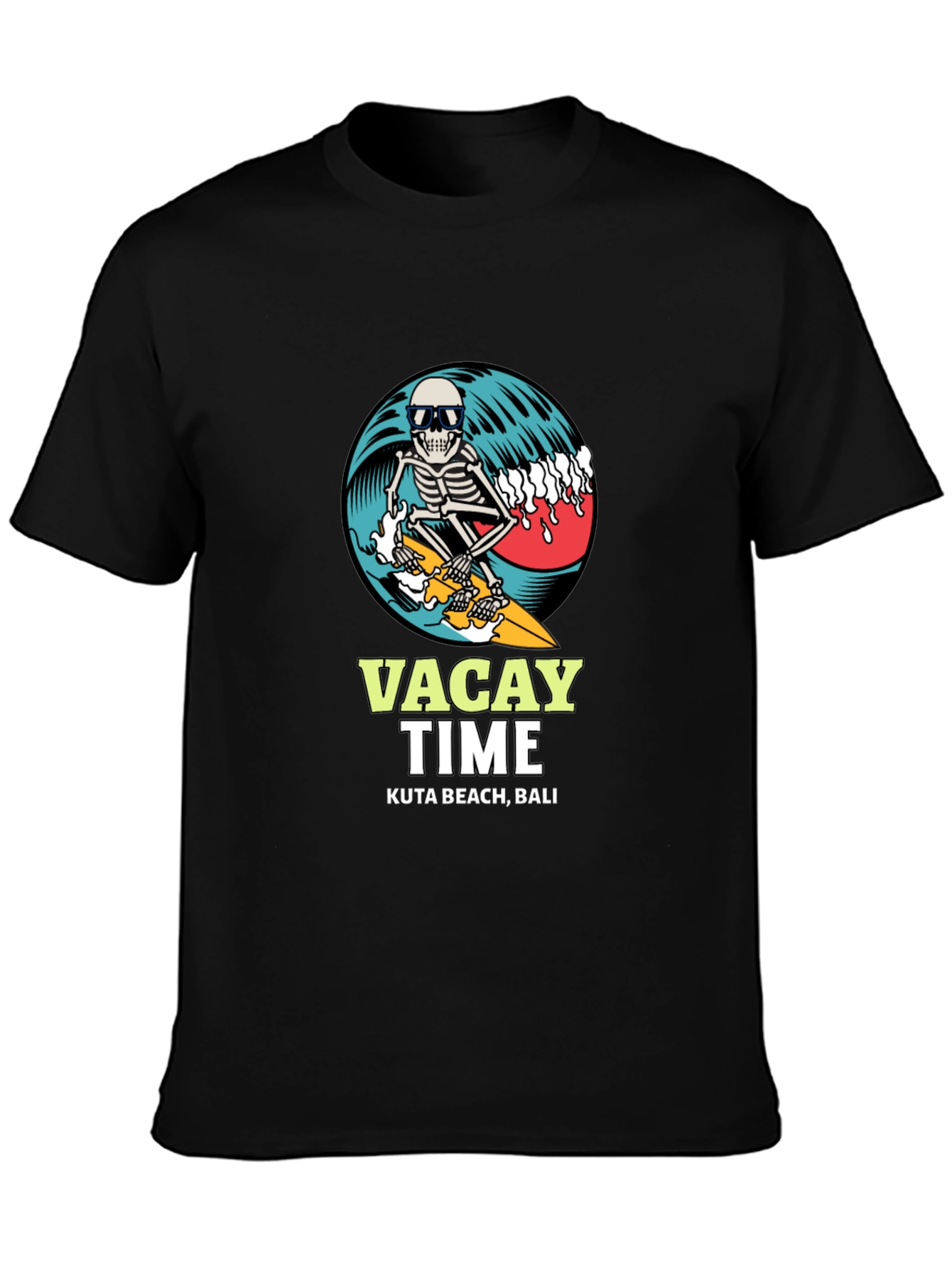 Vacay Time Skeleton Surfer T-Shirt