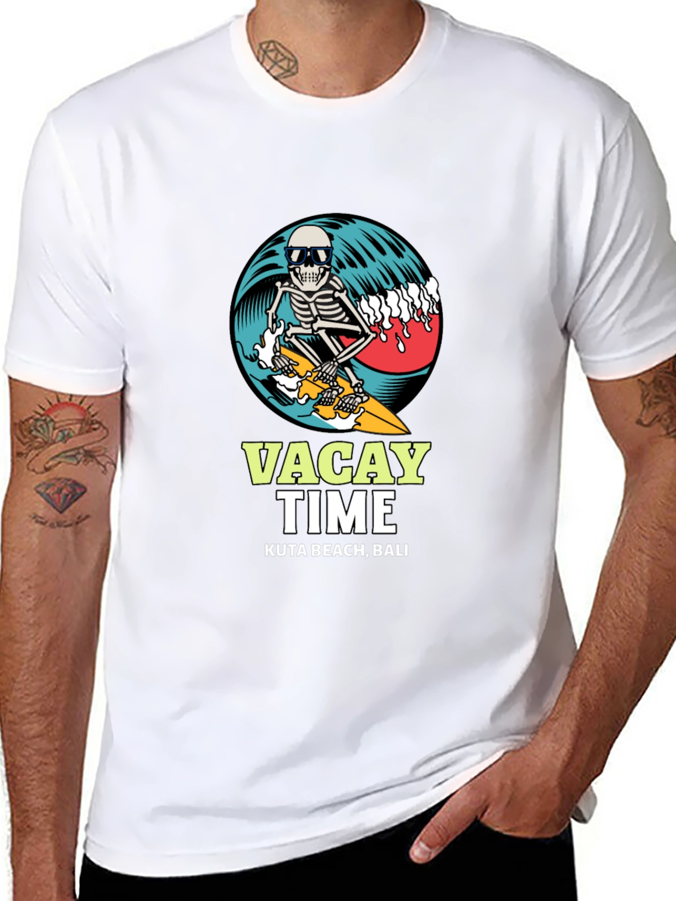 Vacay Time Skeleton Surfer T-Shirt