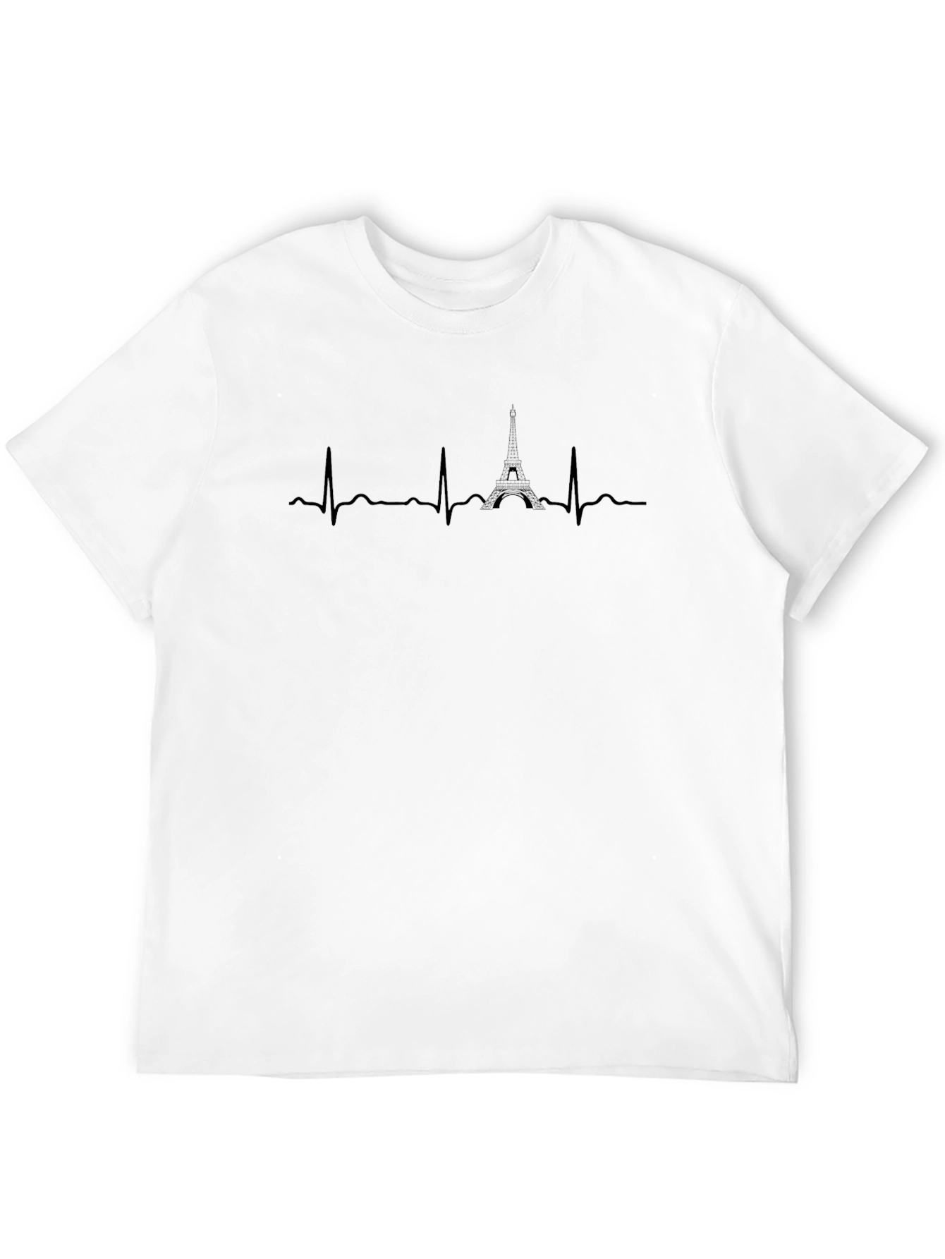 Paris Heartbeat T-Shirt - Eiffel Tower Pulse Tee