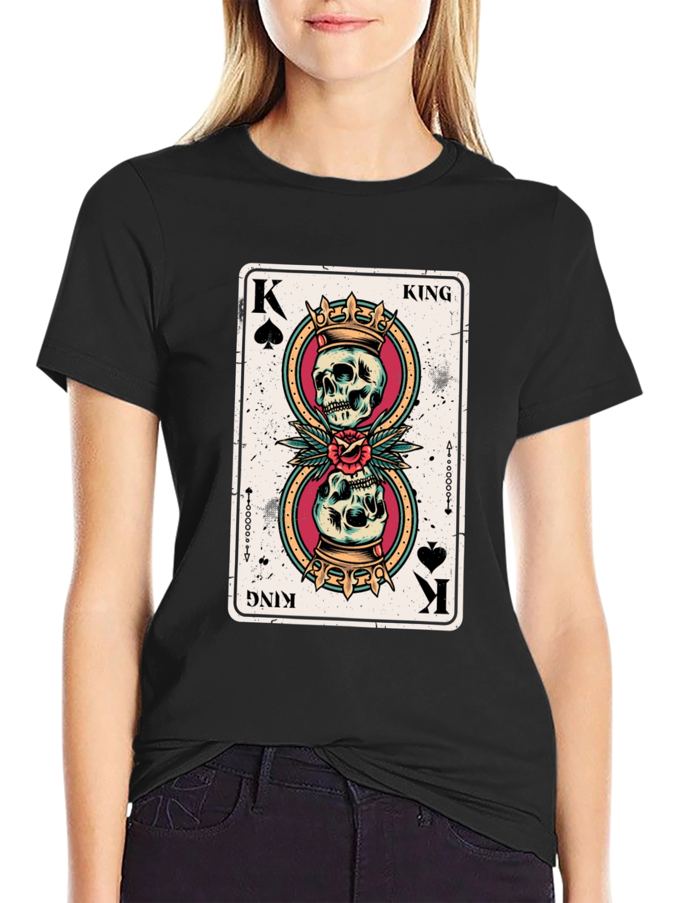 Skull King of Spades Graphic Tee
