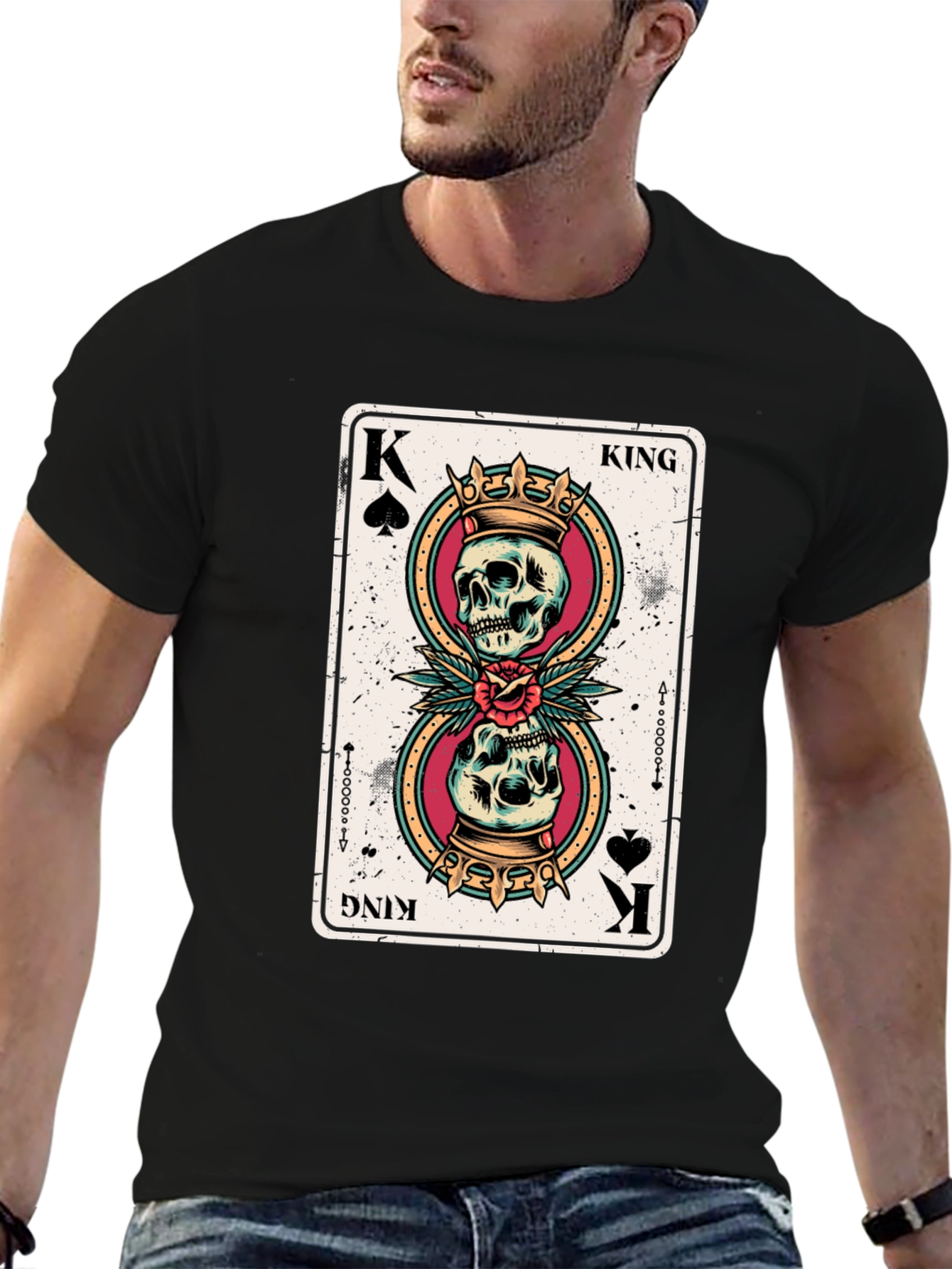 Skull King of Spades Graphic Tee