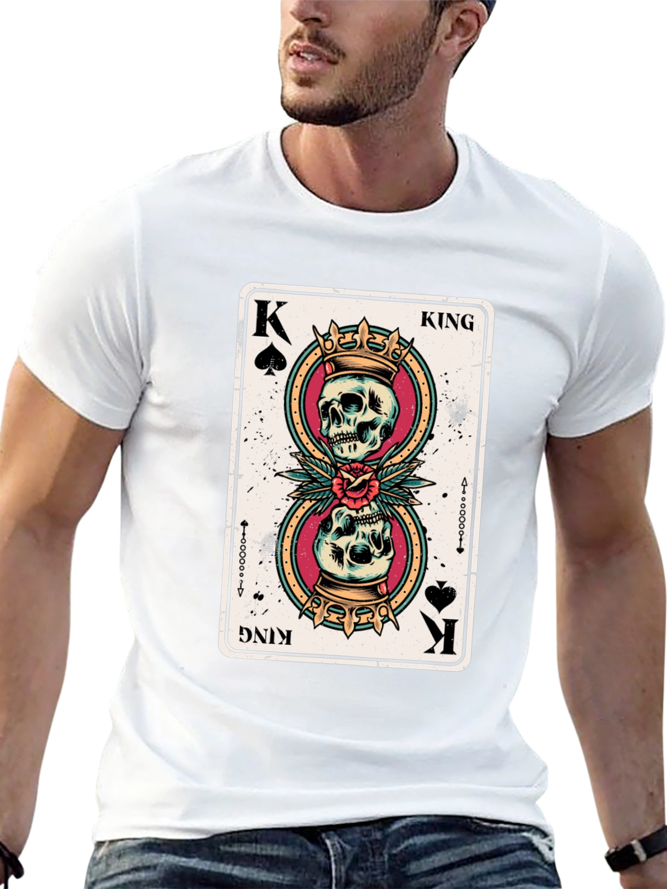 Skull King of Spades Graphic Tee