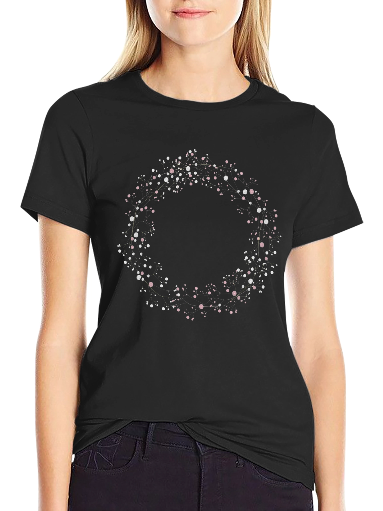 Wreath Graphic Black T-Shirt