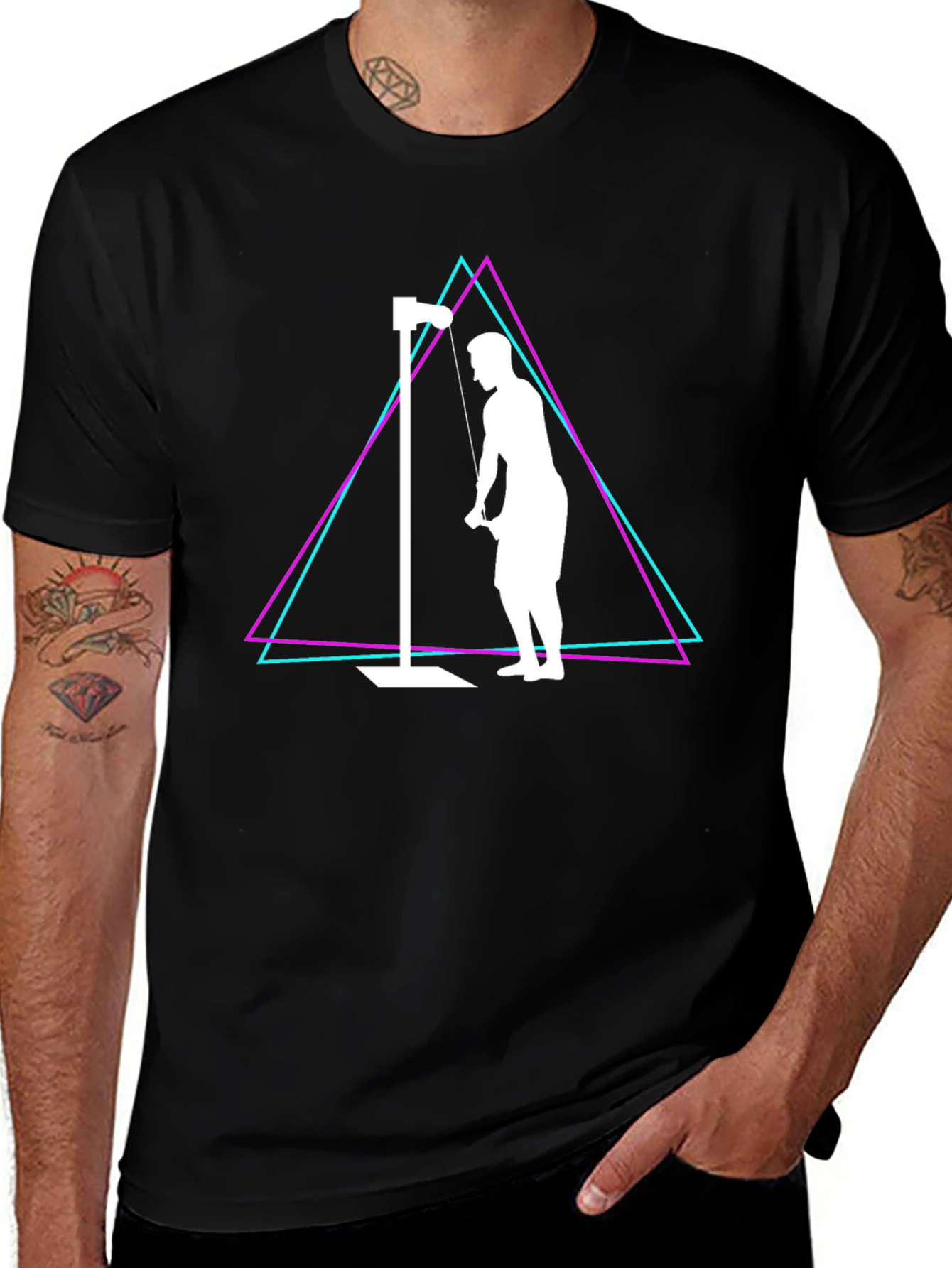 Retro Gym Workout T-Shirt - Tricep Extension Design