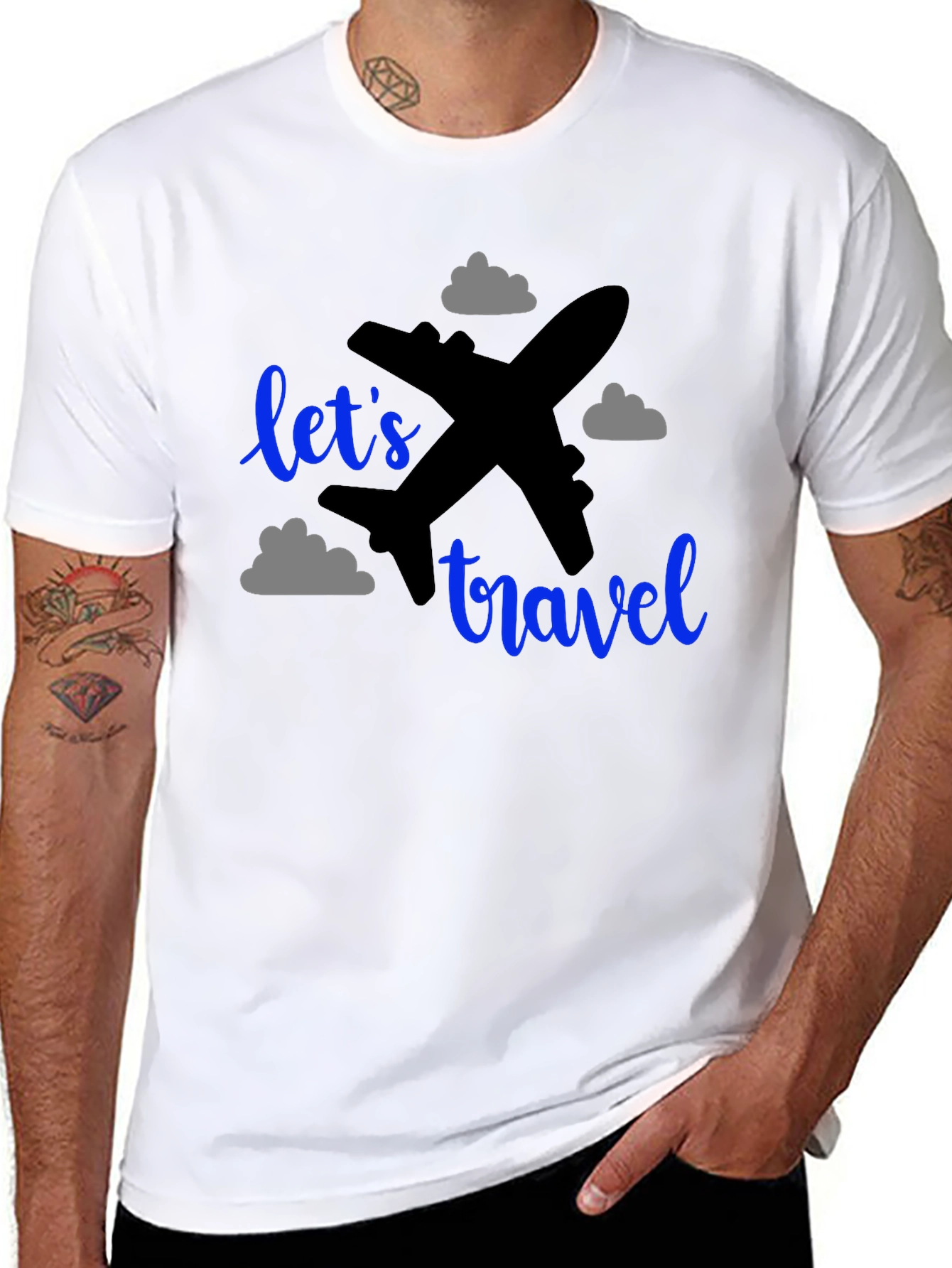 Lets Travel T-Shirt: Airplane Graphic Tee