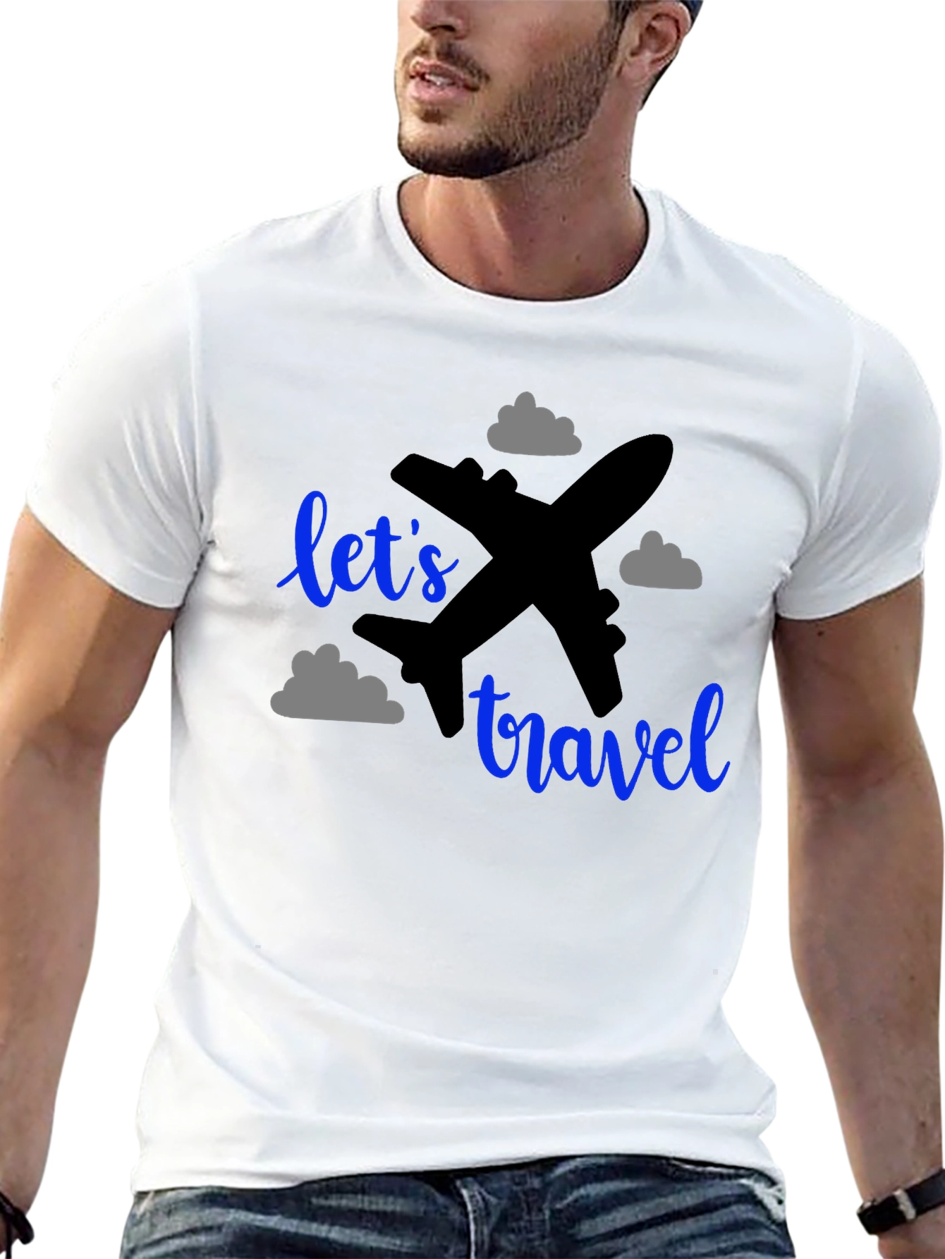 Lets Travel T-Shirt: Airplane Graphic Tee