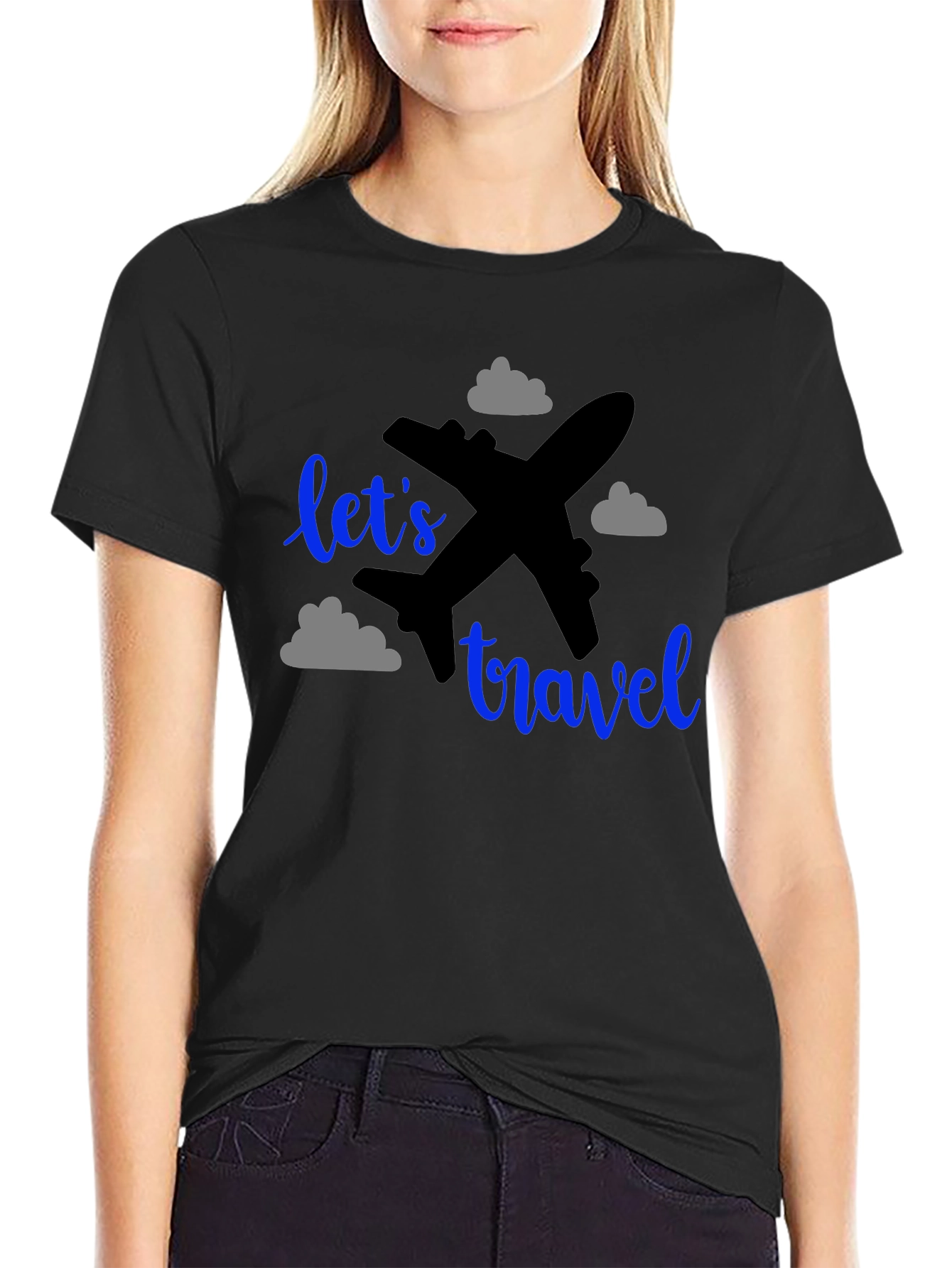 Lets Travel T-Shirt: Airplane Graphic Tee