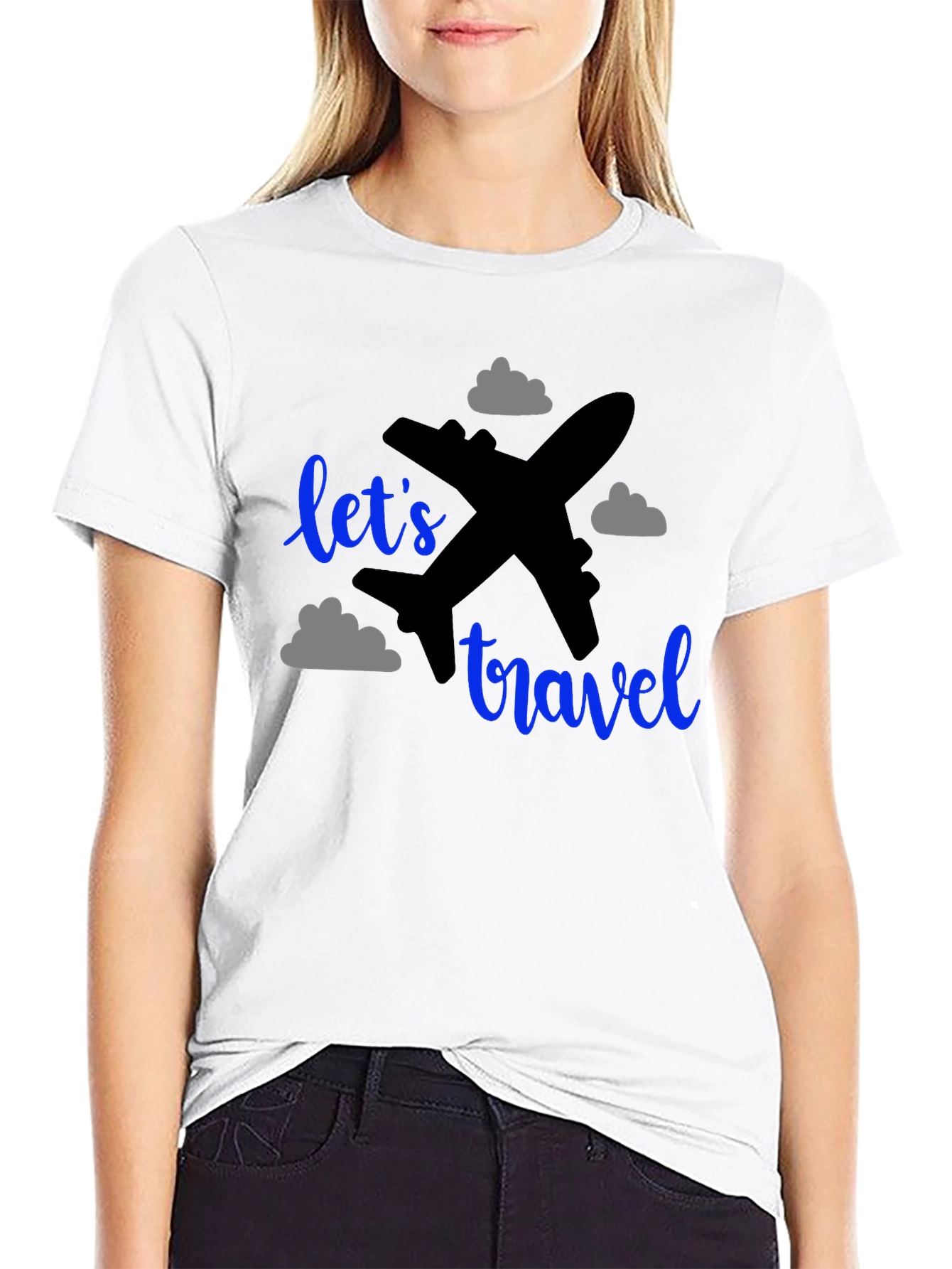 Lets Travel T-Shirt: Airplane Graphic Tee