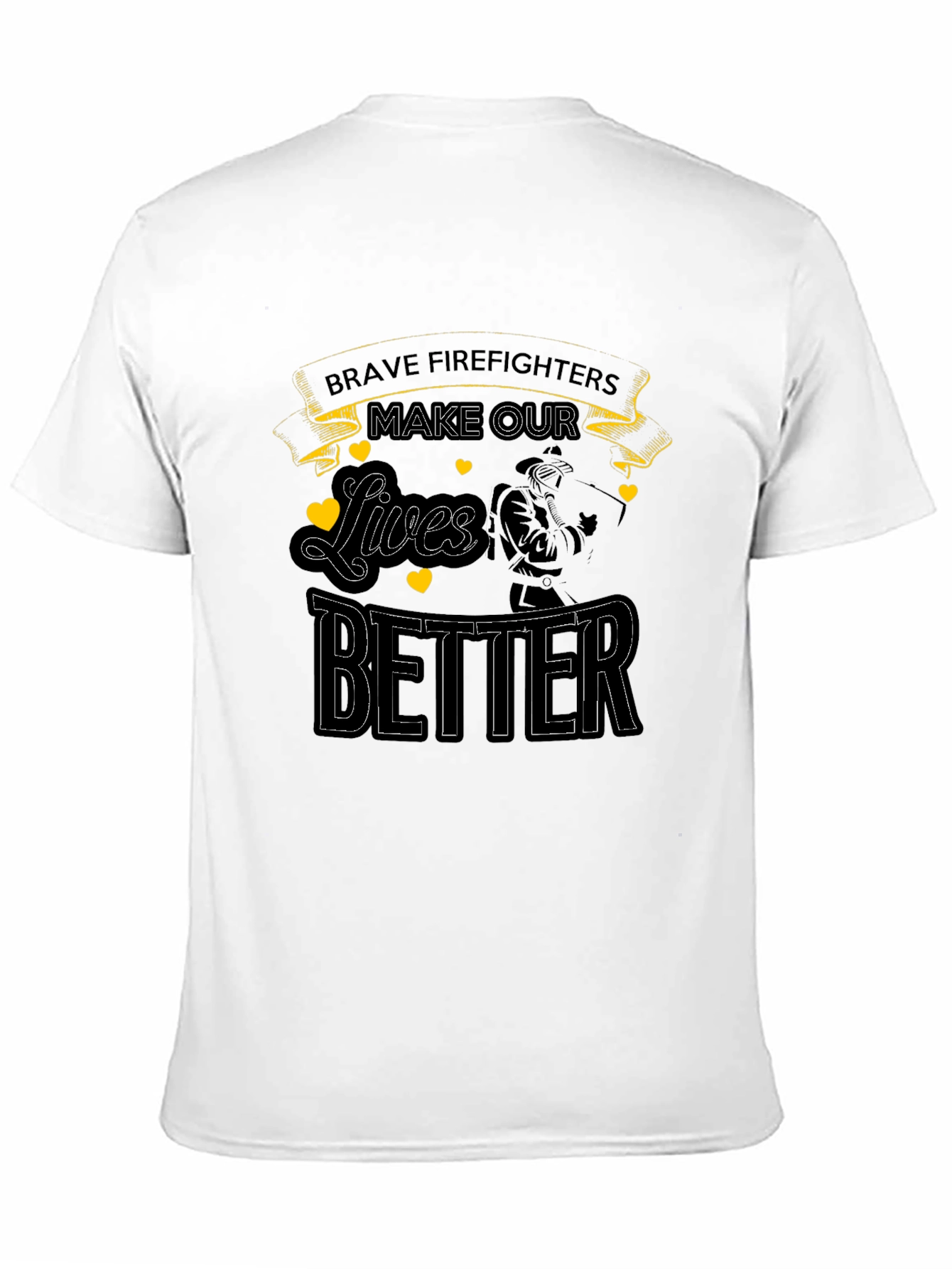 Brave Firefighters Graphic Tee - Black