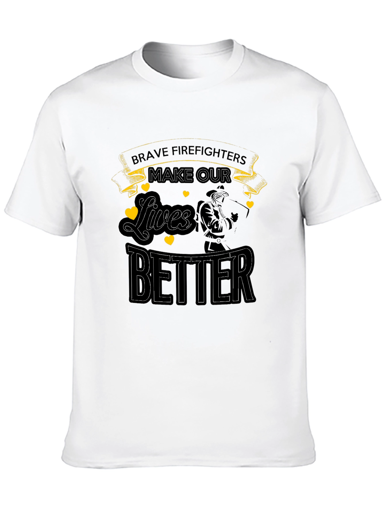 Brave Firefighters Graphic Tee - Black